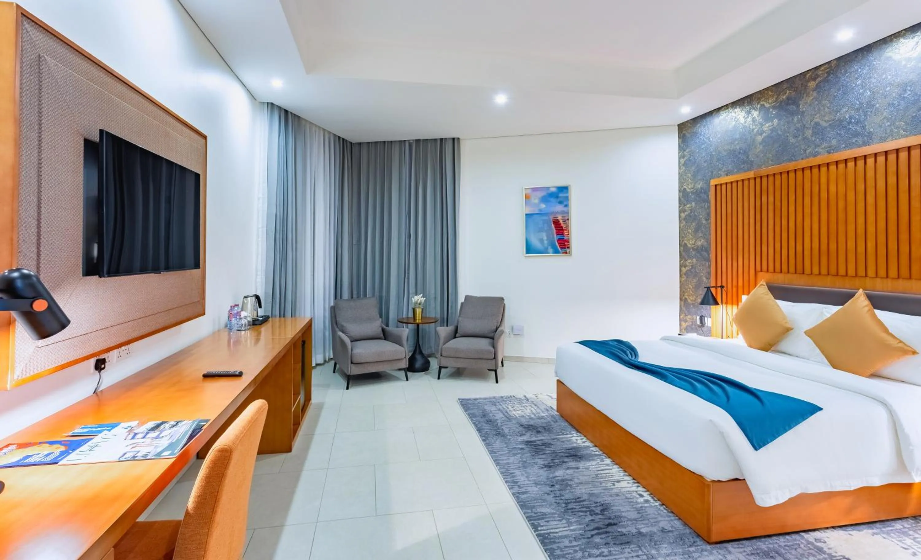 View (from property/room), Bed in Alisa Hotel Tema