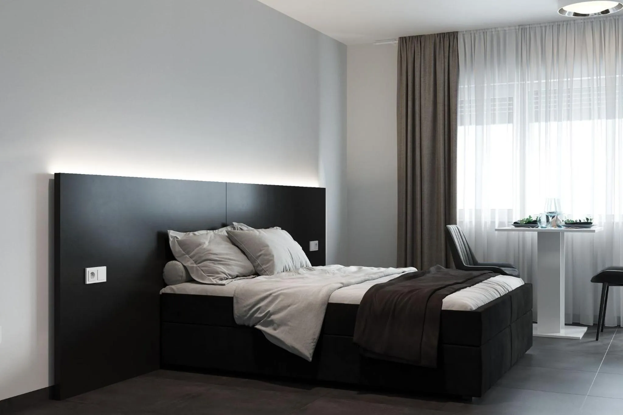 Bed in The Residences - Apartments Frankfurt