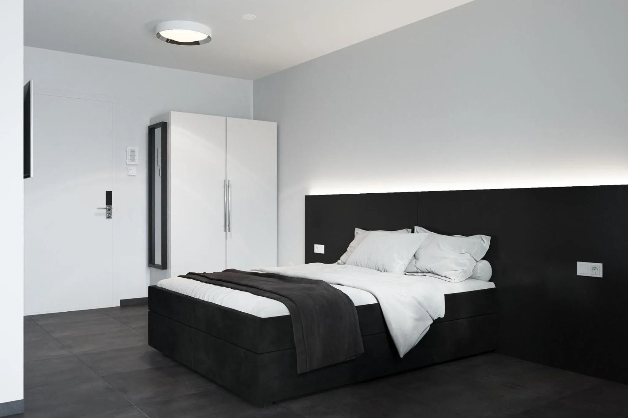 Bed in The Residences - Apartments Frankfurt