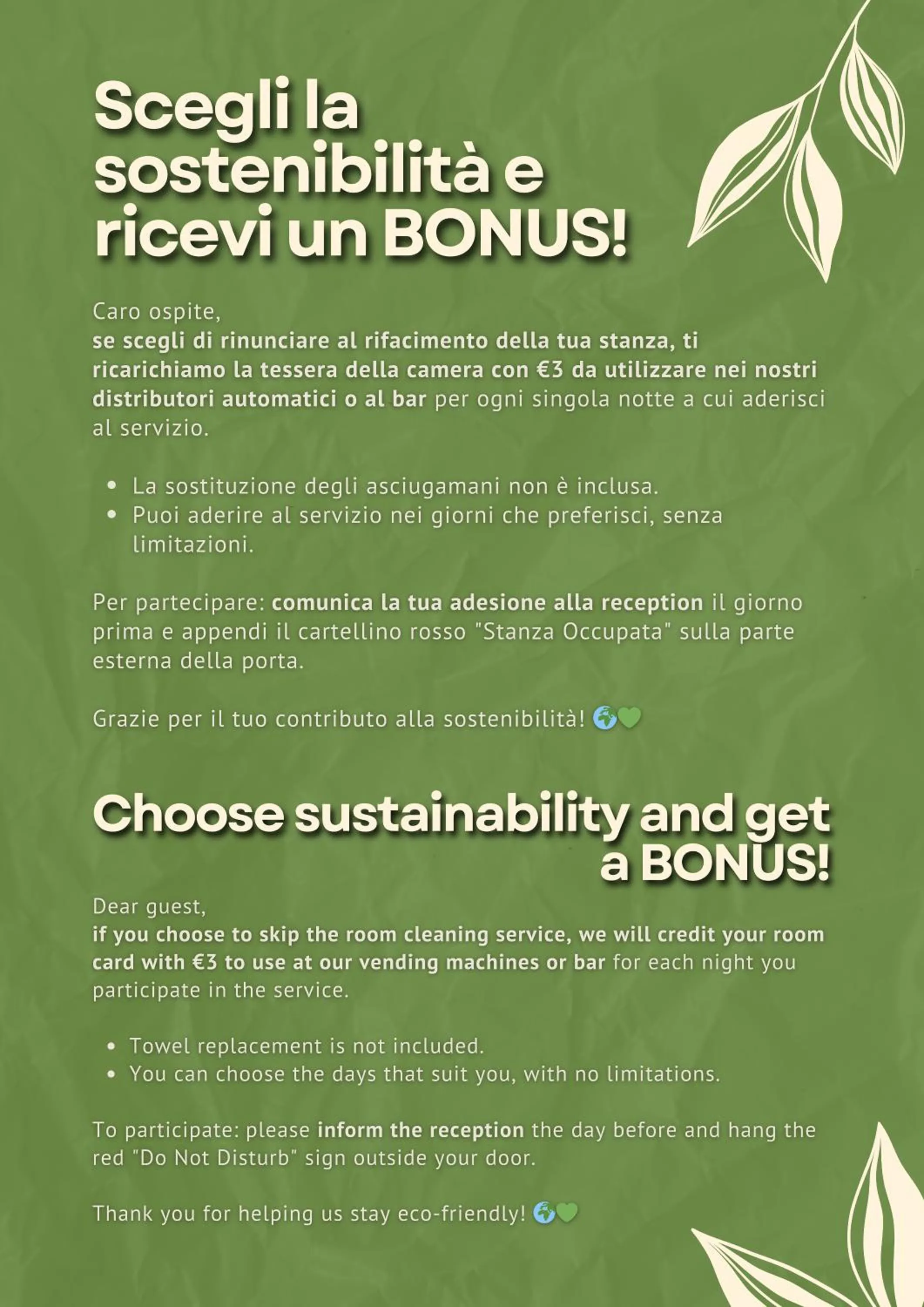 Text overlay in Hotel all'Orso