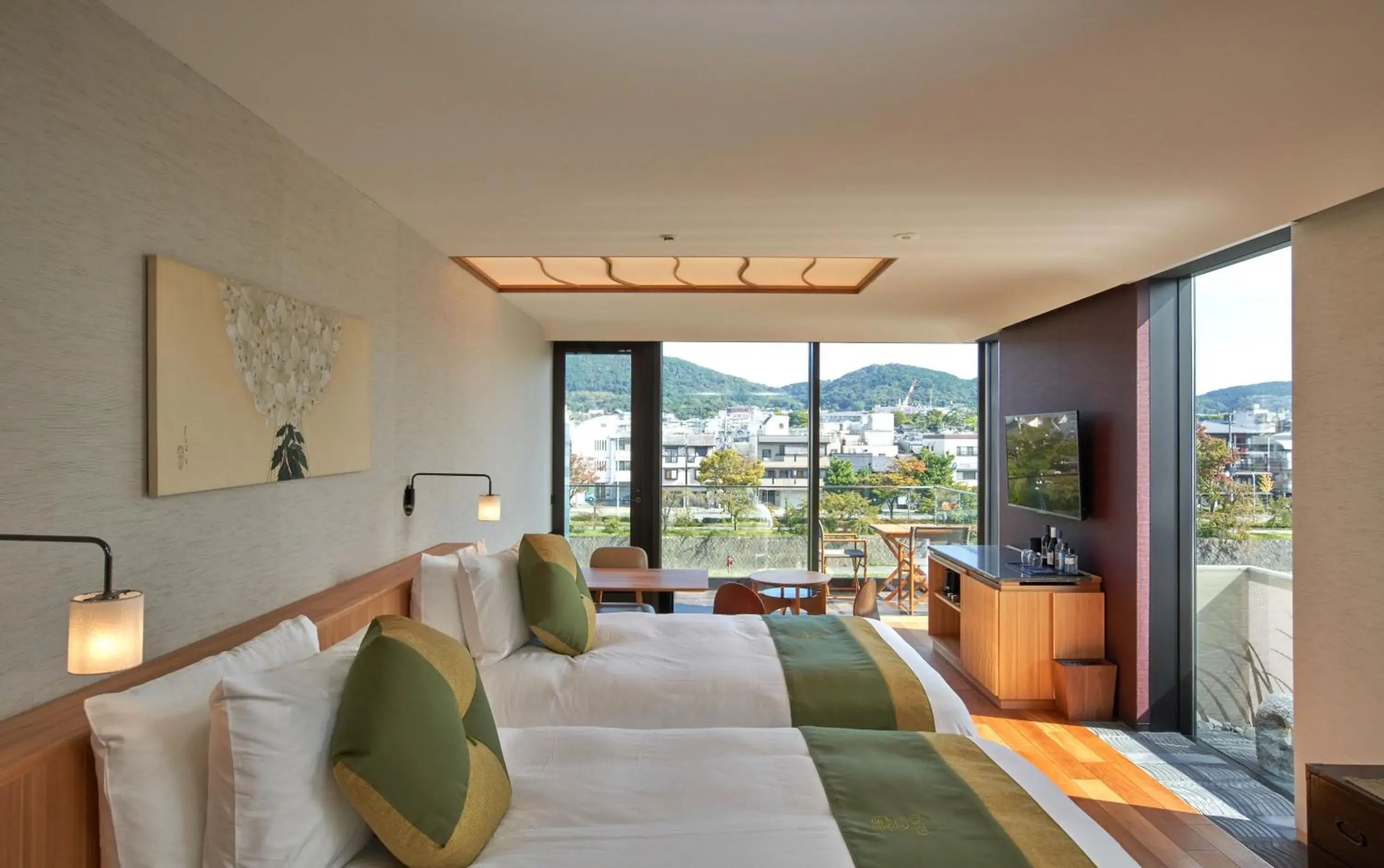 Deluxe Double or Twin Room with River View in Genji Kyoto, a Member of Design Hotels Deluxe Double or Twin Room with River View in Genji Kyoto, a Member of Design Hotels