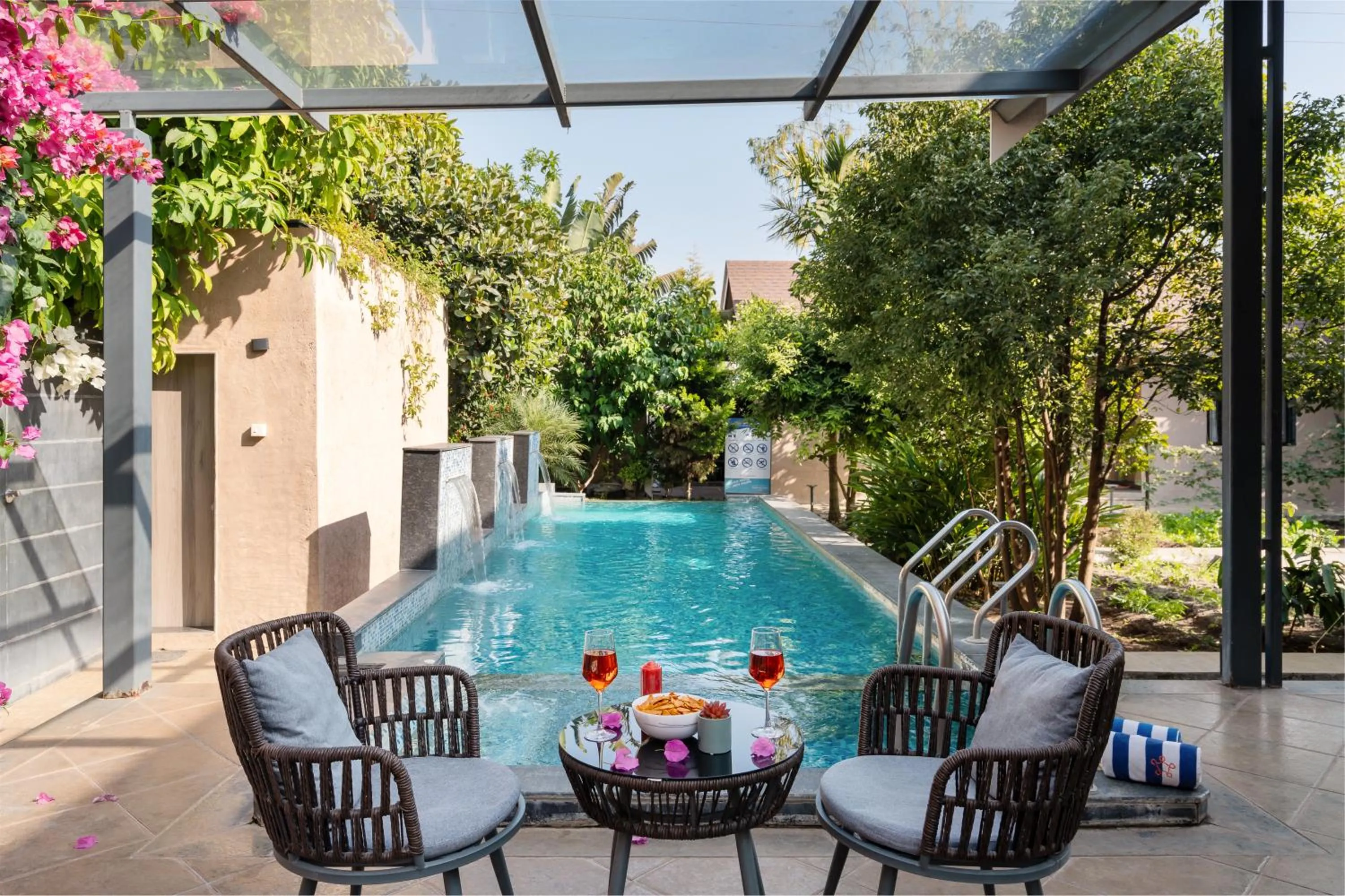 SaffronStays Eden - 3BR vineyard-side pool villa with jacuzzi, farm dining, stargazing deck & lawns for celebrations