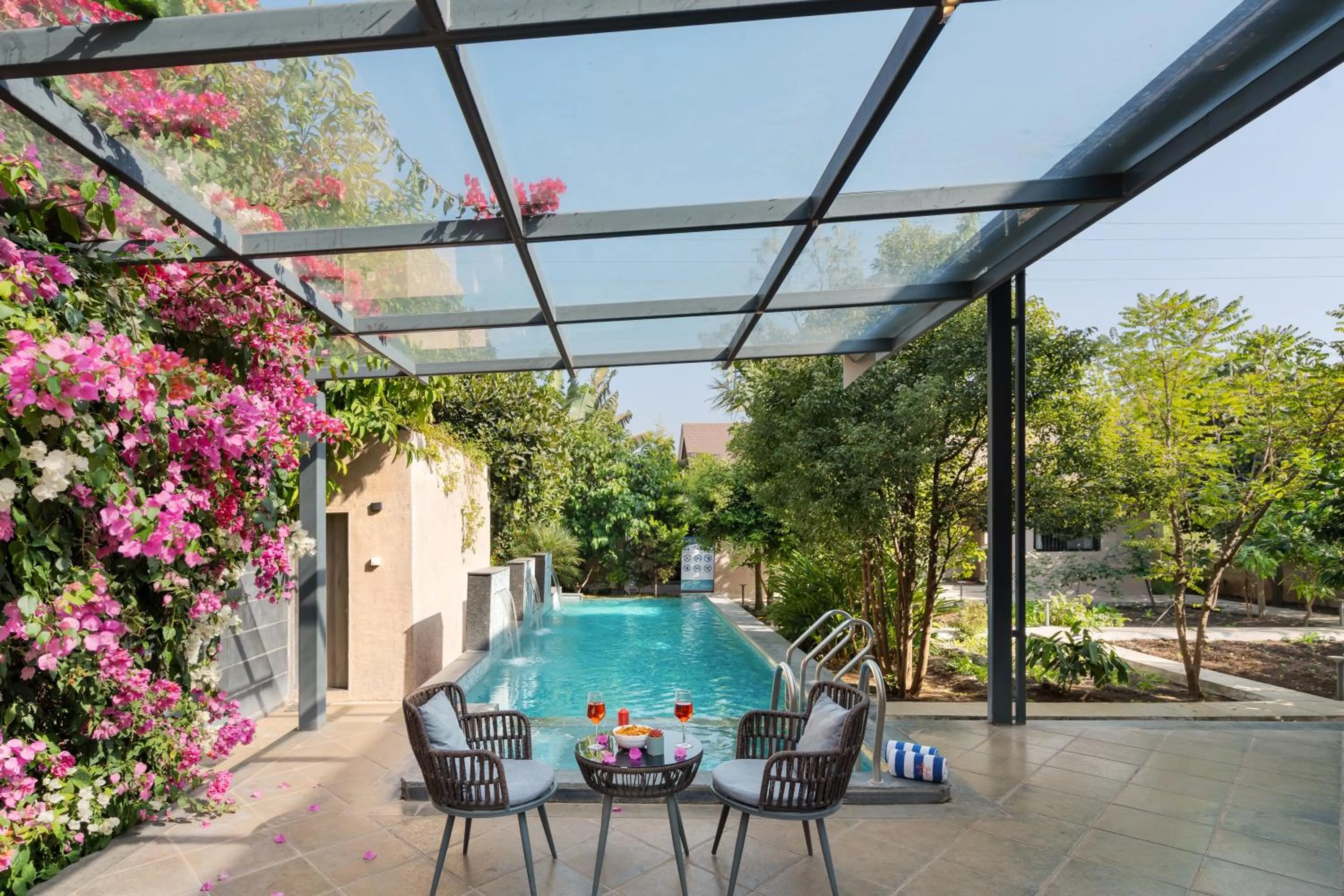 SaffronStays Eden - 3BR vineyard-side pool villa with jacuzzi, farm dining, stargazing deck & lawns for celebrations