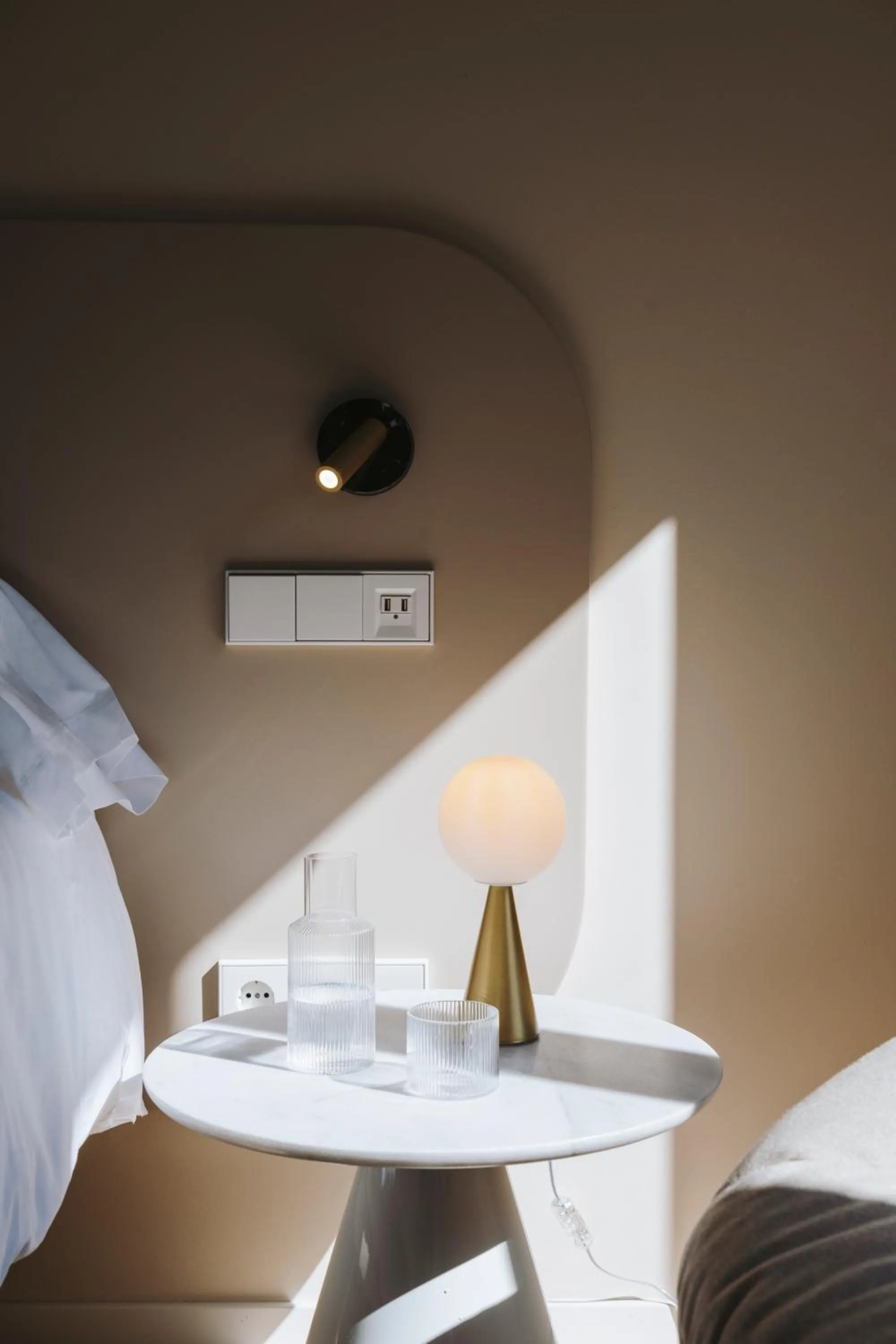 Decorative detail, Bed in The Passage Apartments