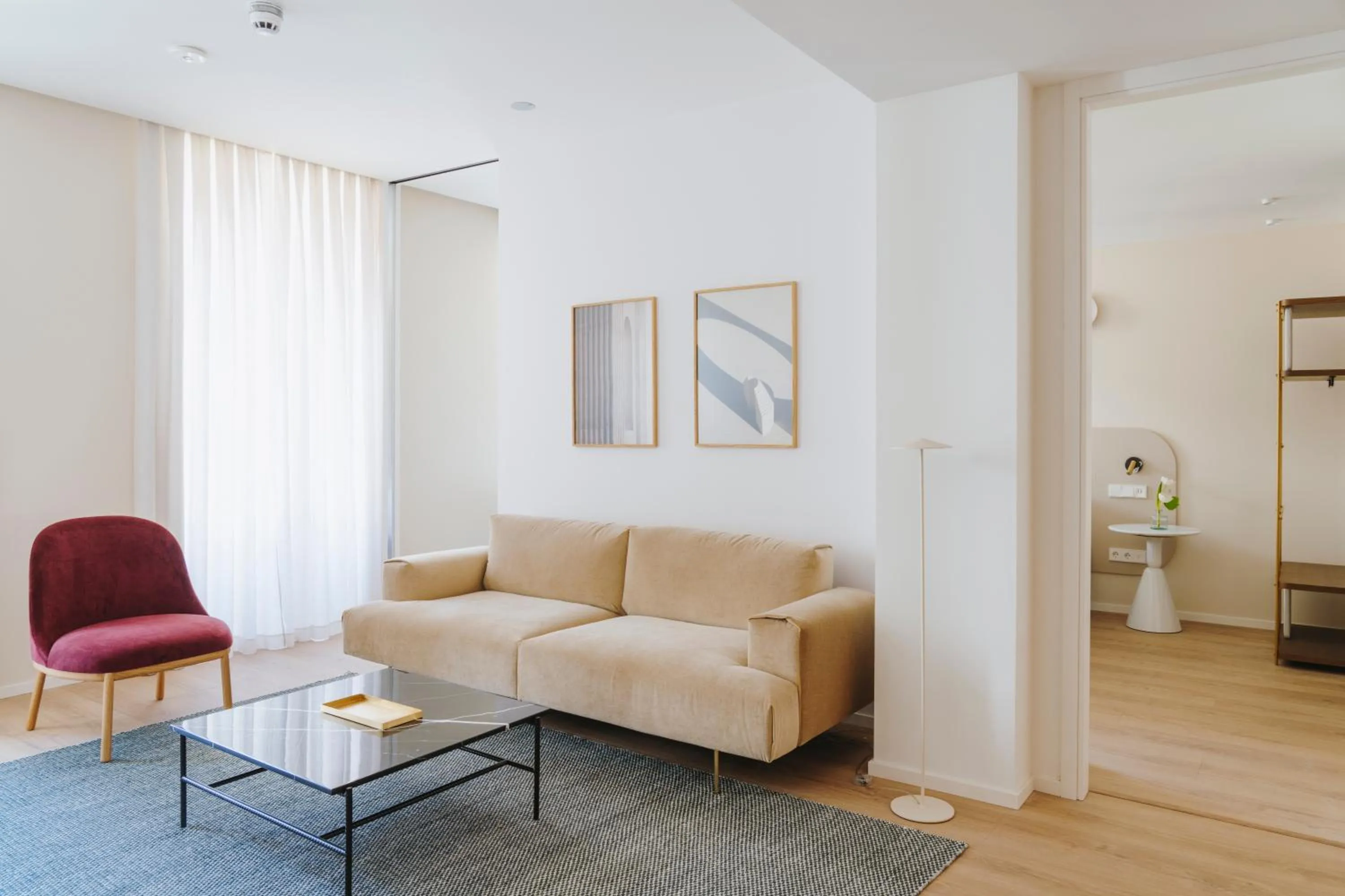 Living room in The Passage Apartments