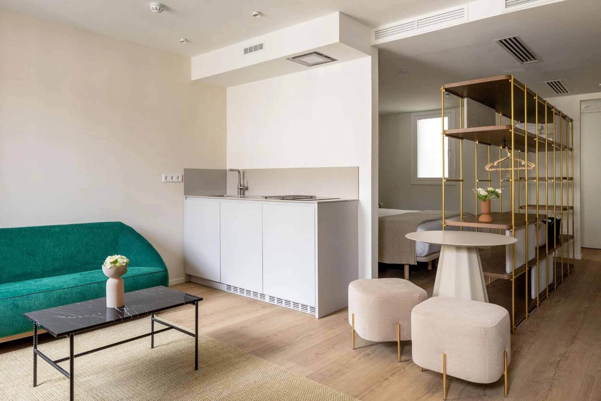 Seating area in The Passage Apartments