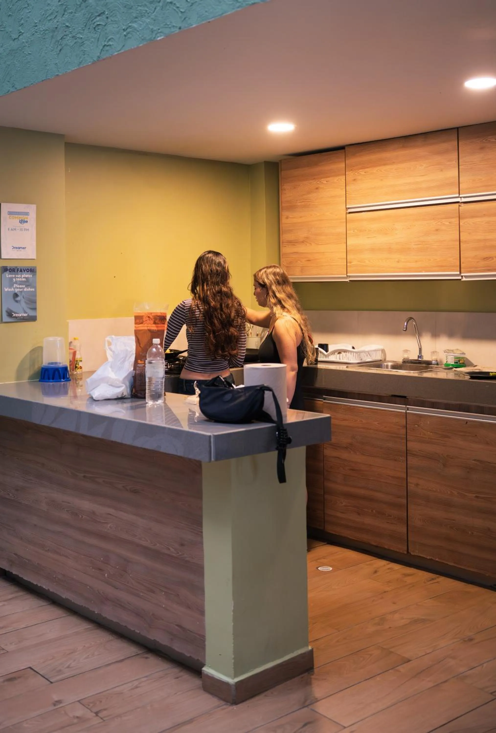Communal kitchen in Dreamer Beach Club