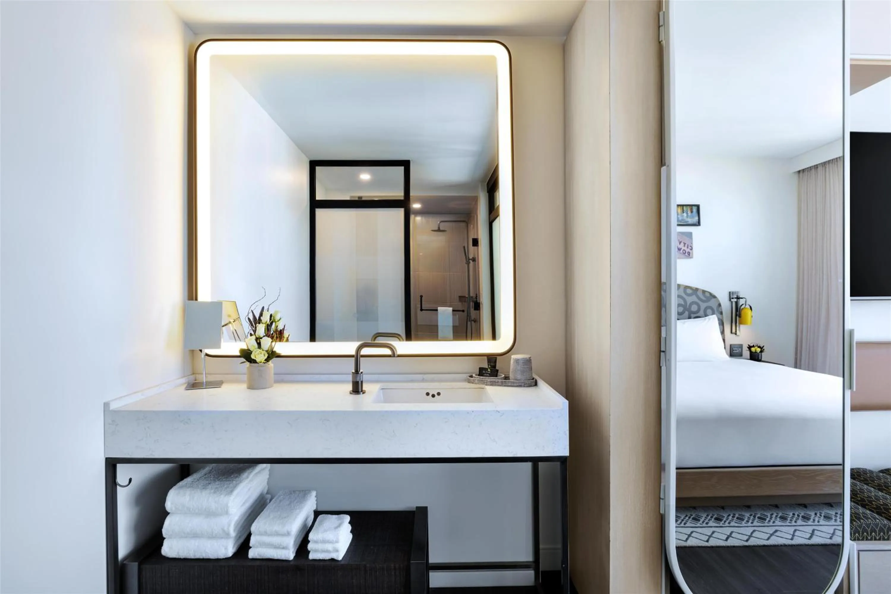 Bathroom, Bed in Hyatt Centric Congress Avenue Austin