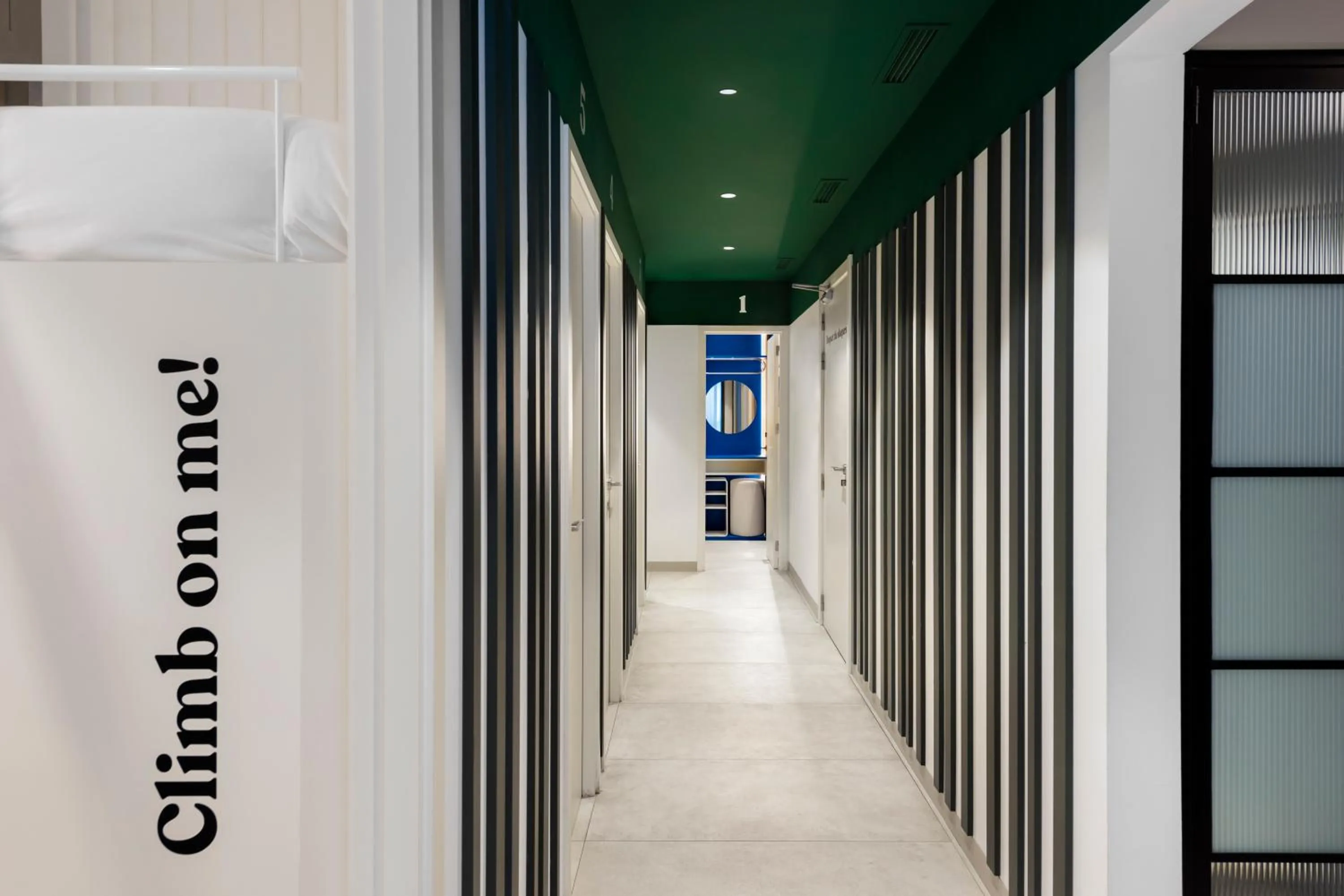 Text overlay in Coeo Pod Hostel Beatas