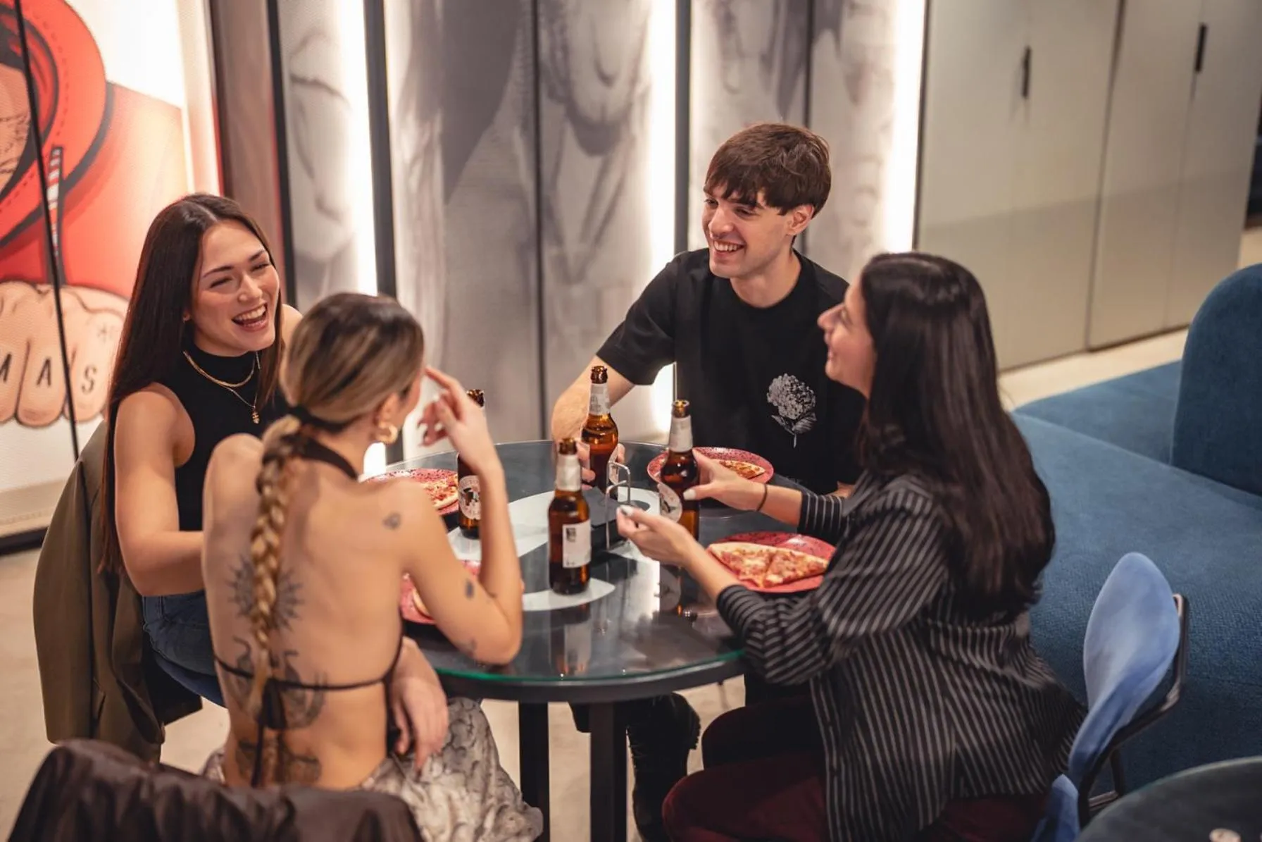 group of guests in Coeo Pod Hostel Beatas