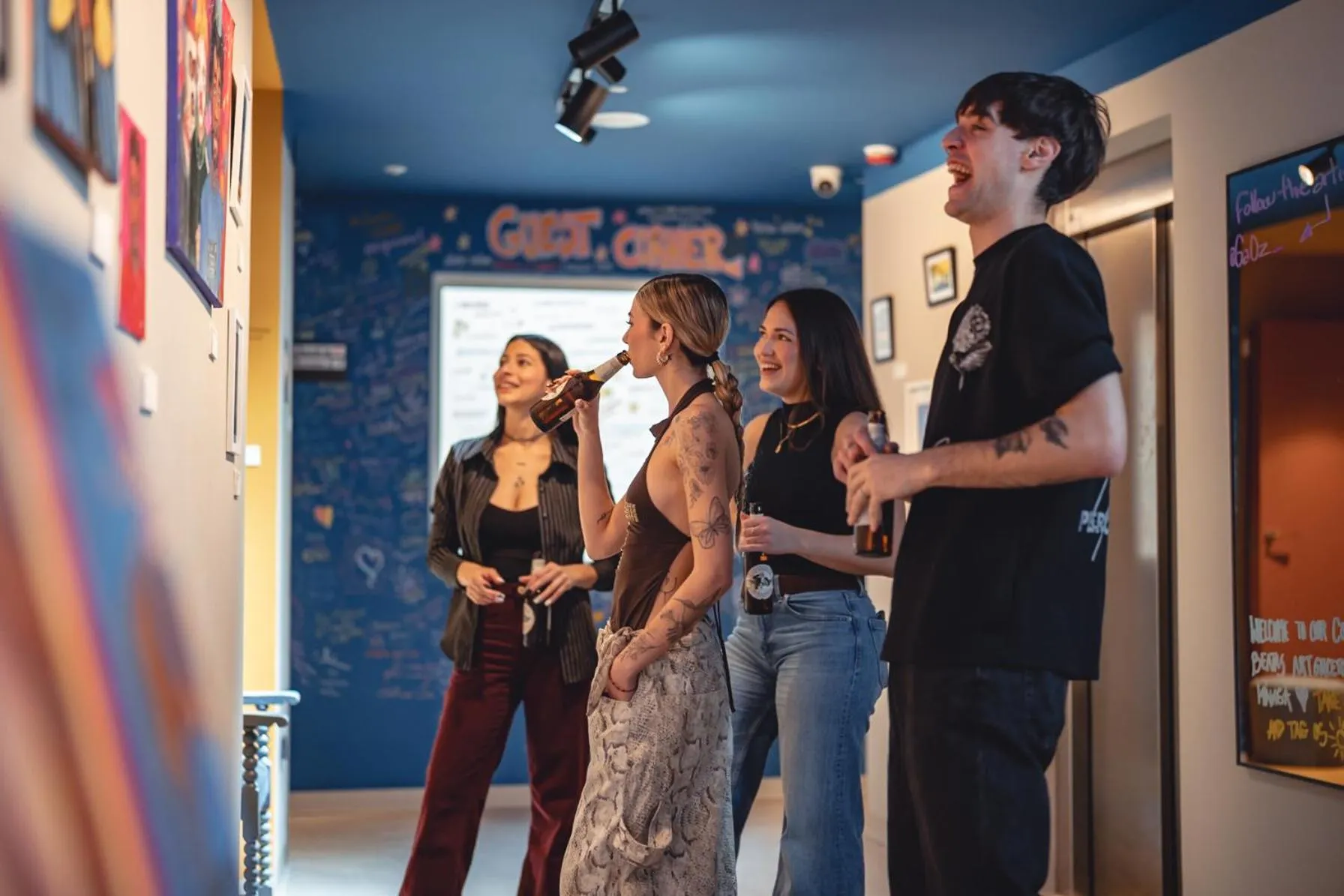 group of guests in Coeo Pod Hostel Beatas