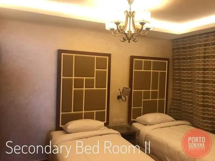 Bed in Amazing sea view Penthouse Apartment in Pyramids Porto El-Sokhna