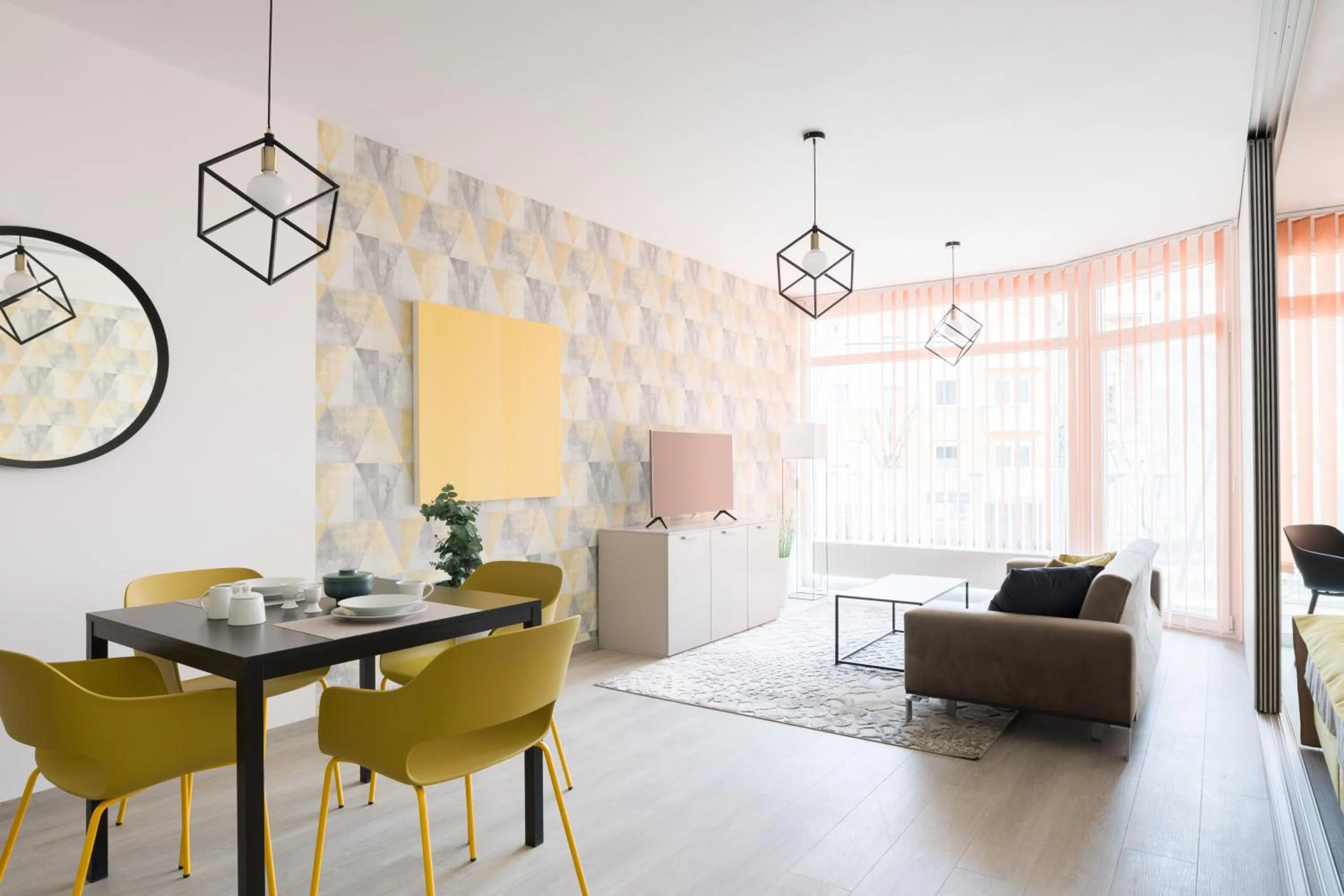 Living room in Parizs Garden Apartments