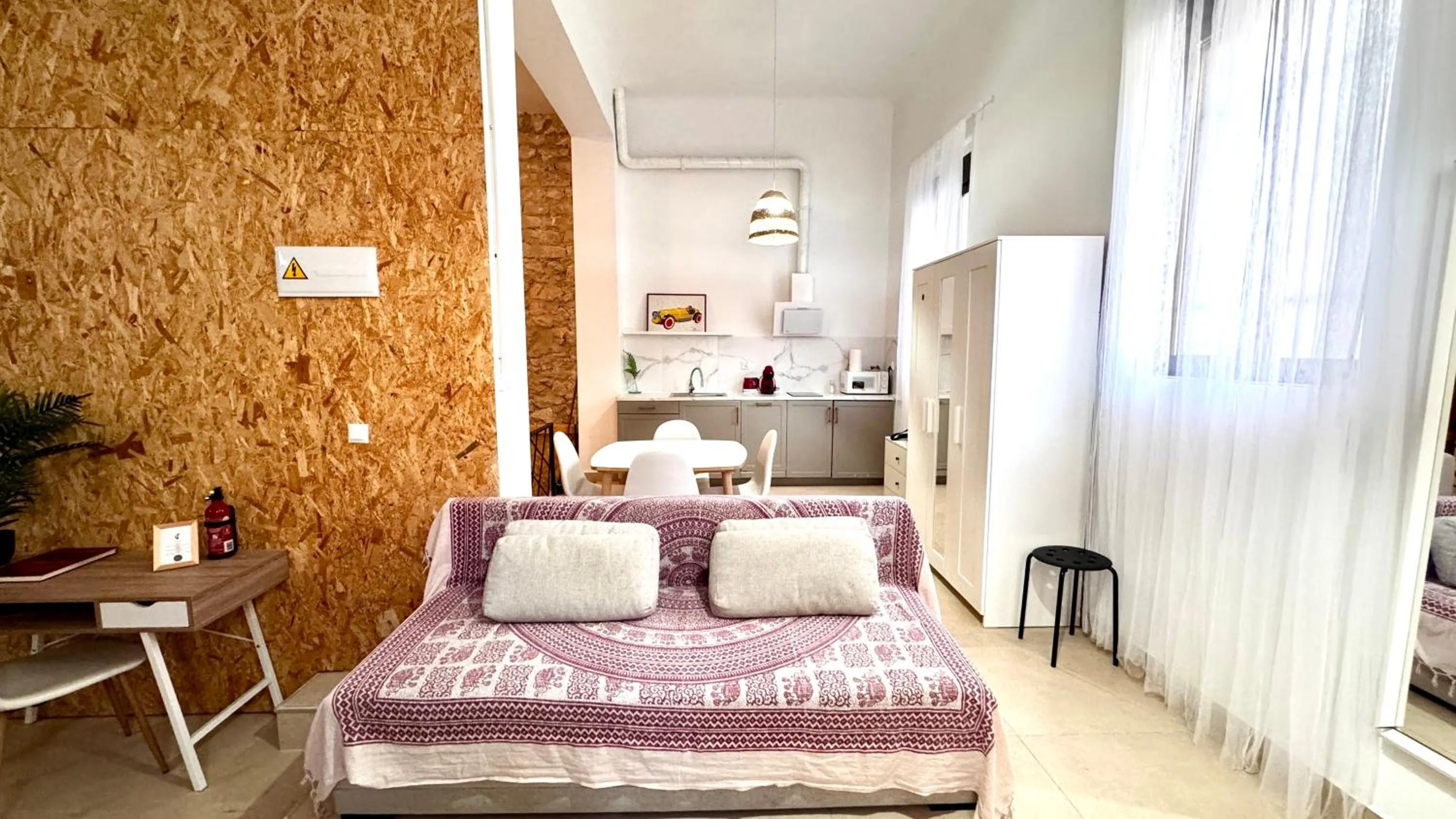 Living room, Bed in Soho Boho Apartments - with sunny rooftop terrace and fiber optic internet