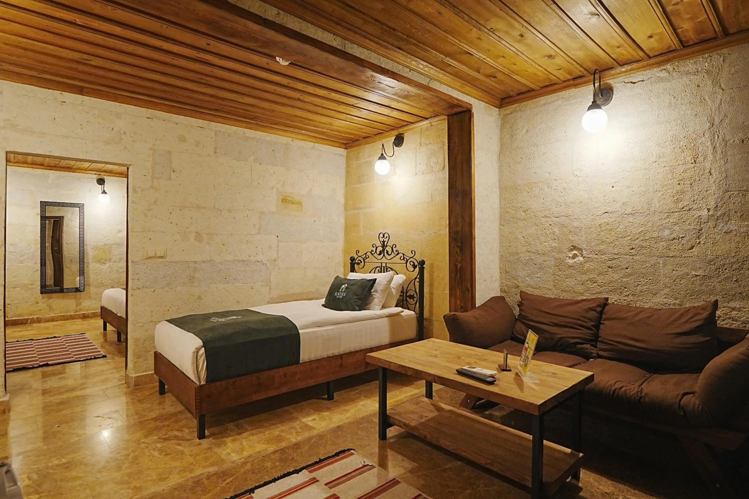 Bed in Kayra Cave Suites