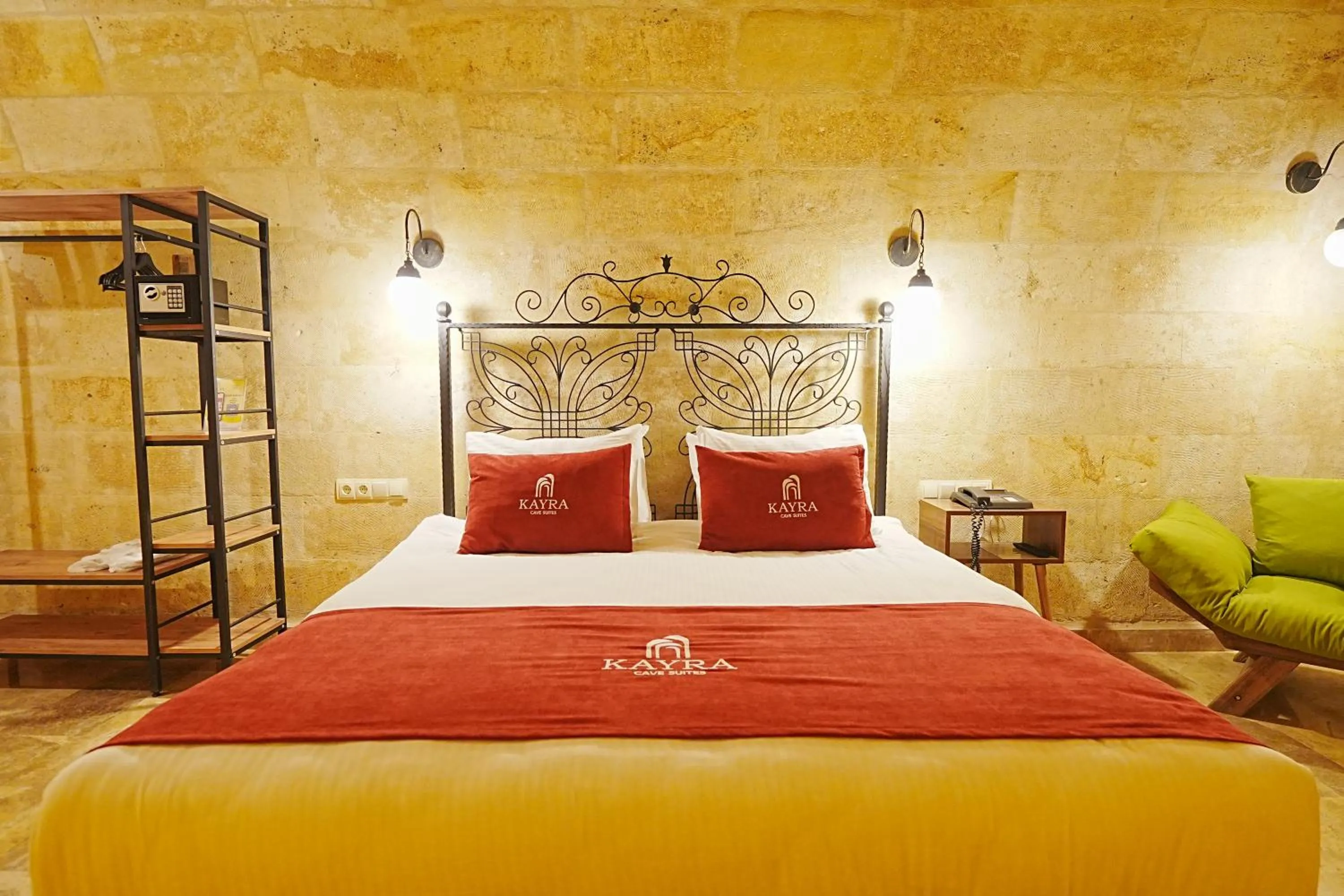Bed in Kayra Cave Suites