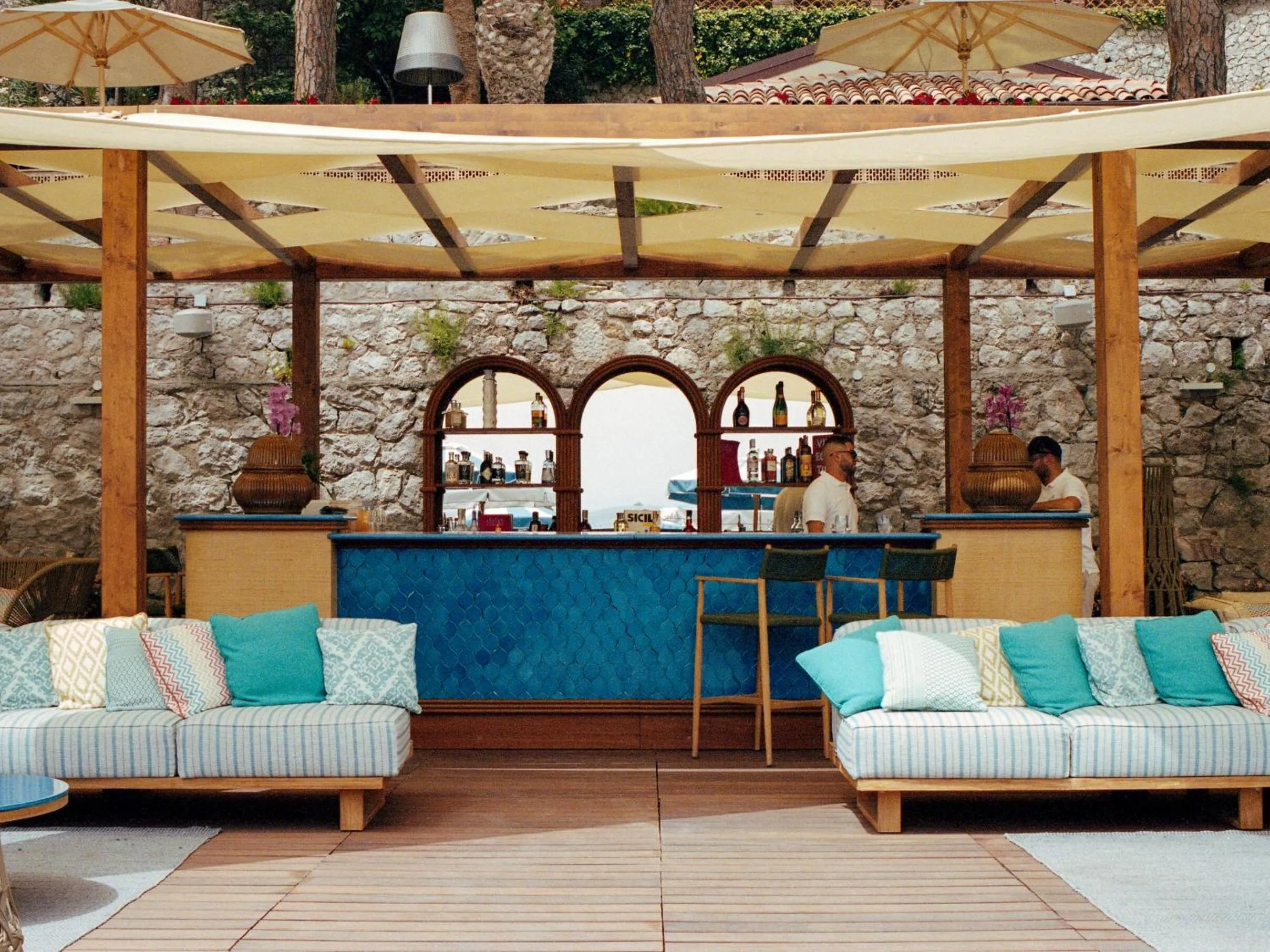 Lounge or bar in Villa Sant'Andrea, A Belmond Hotel, Taormina Mare