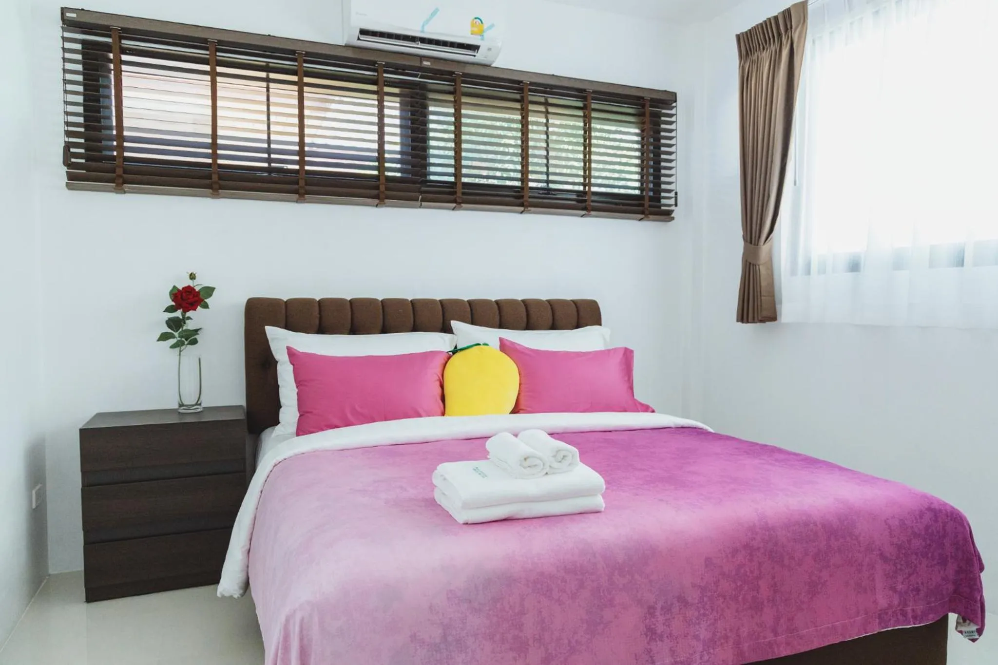 Bed in Baan Nern Khao Resort Pattaya