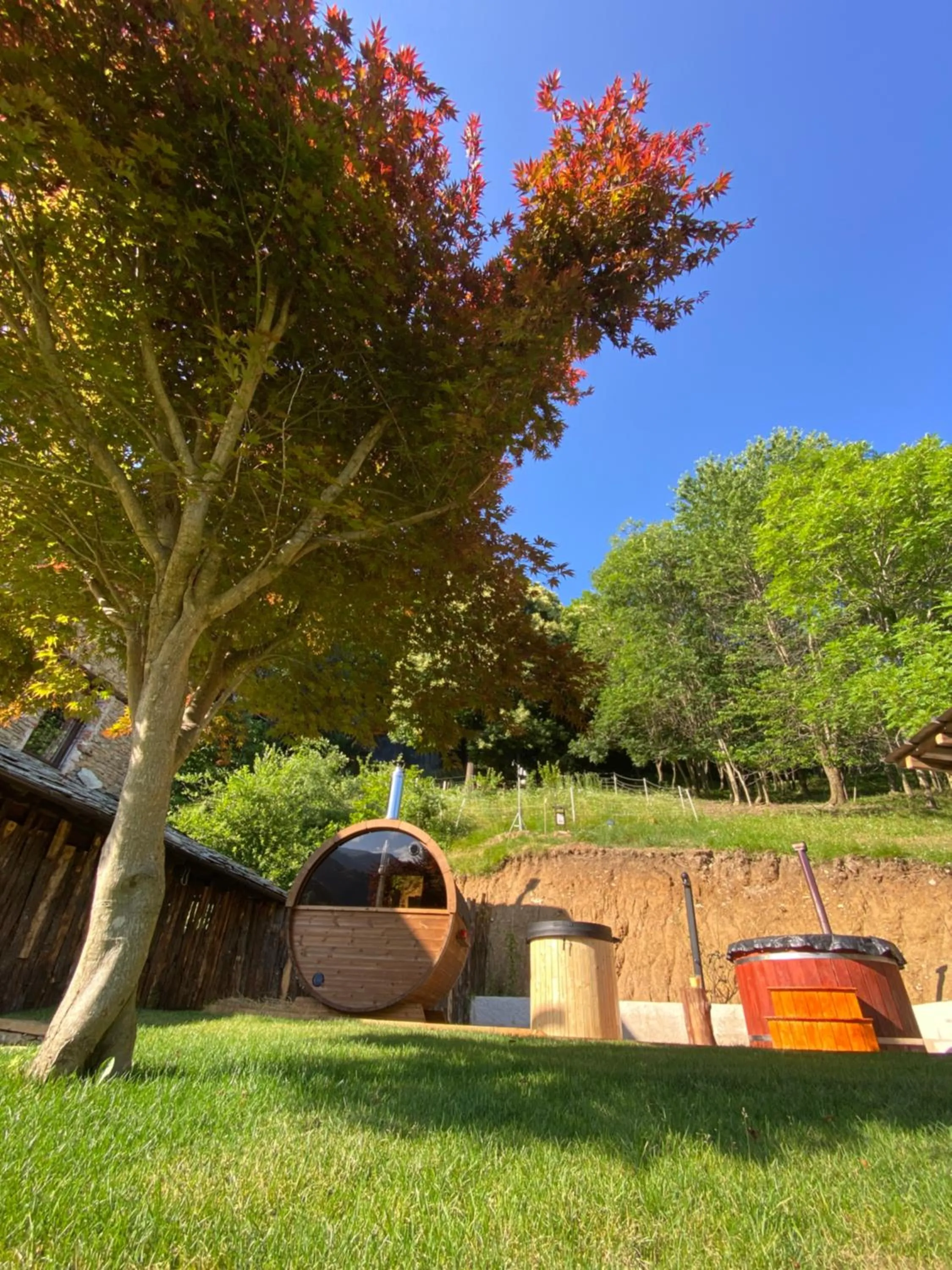 Sauna in B&B IDUEVAGAMONDI immerso nel bosco tra le MONTAGNE con area benessere come EXTRA