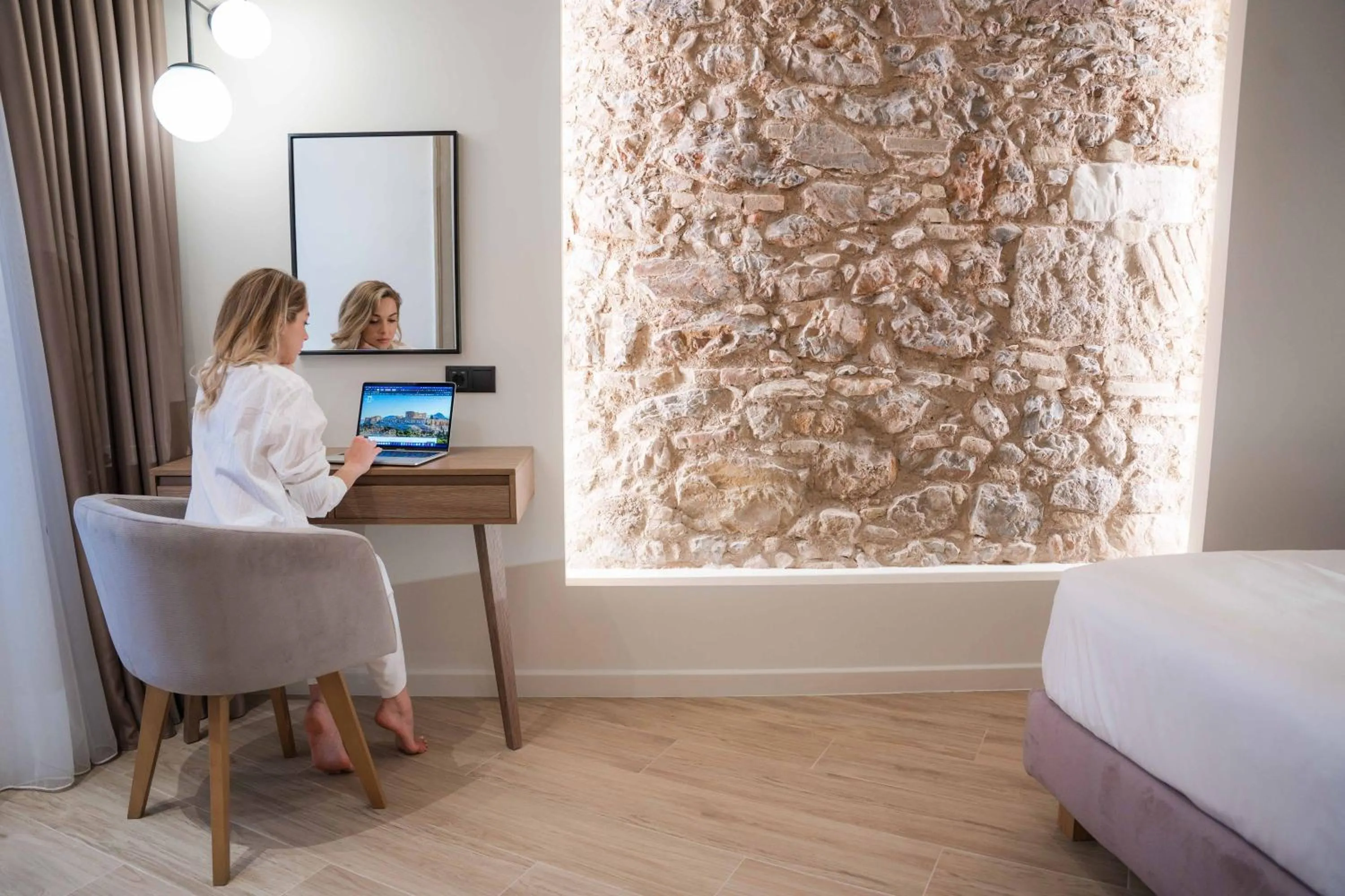 Bedroom, Bed in Paleo Suites