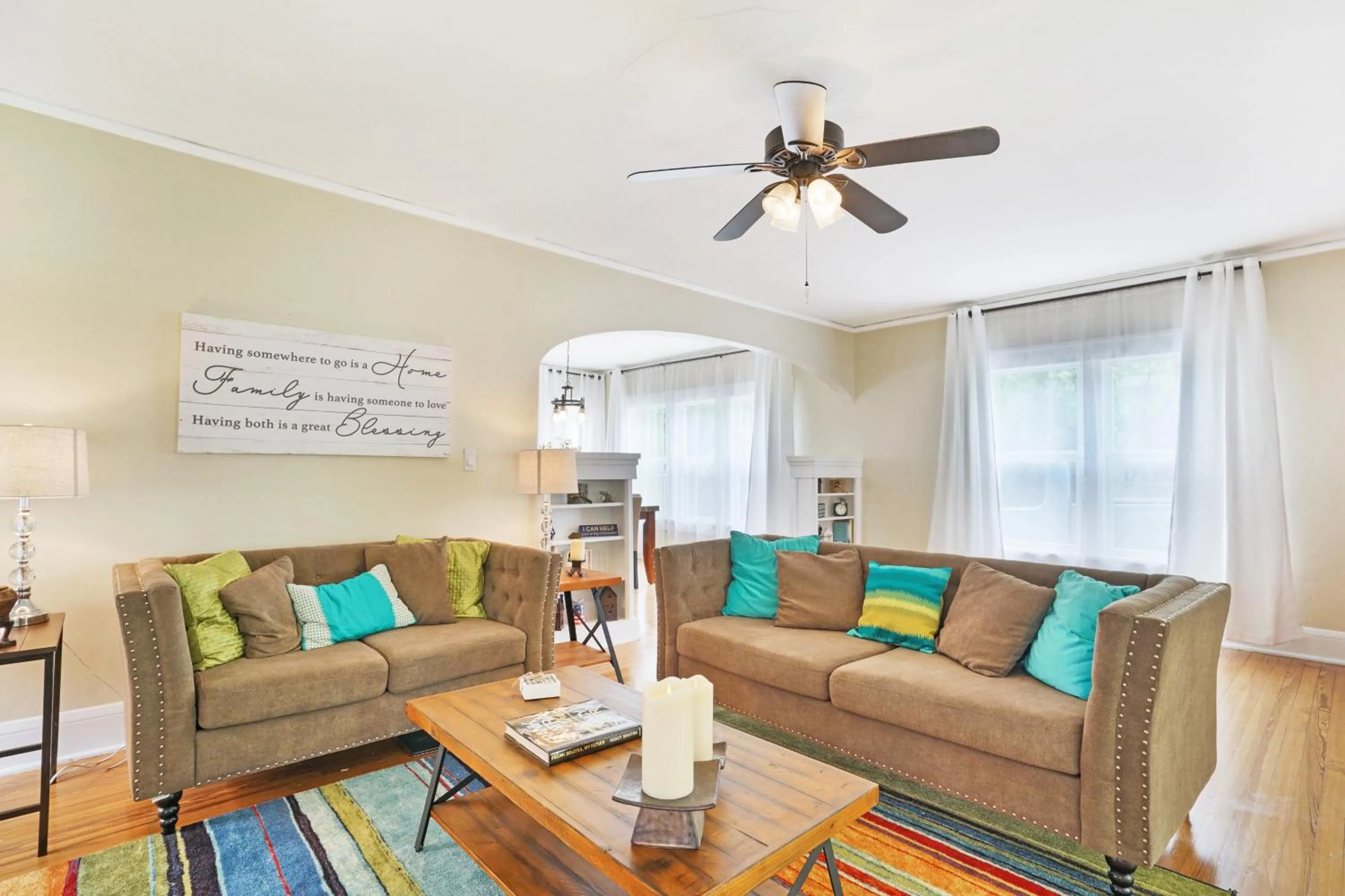 Living room in Charming Historic Home and Cottage minutes from the Intracoastal and the Beach