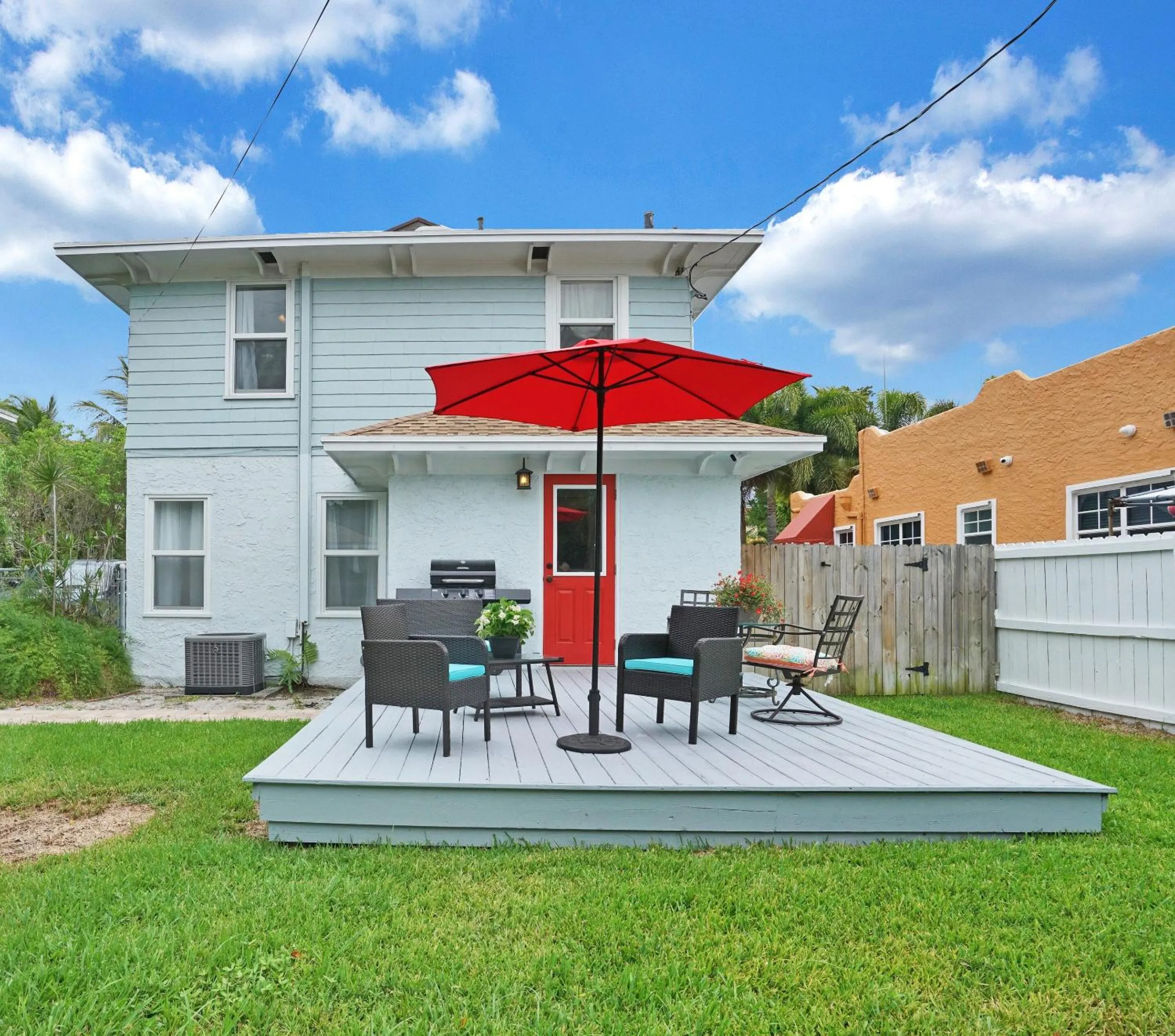 Patio in Charming Historic Home and Cottage minutes from the Intracoastal and the Beach