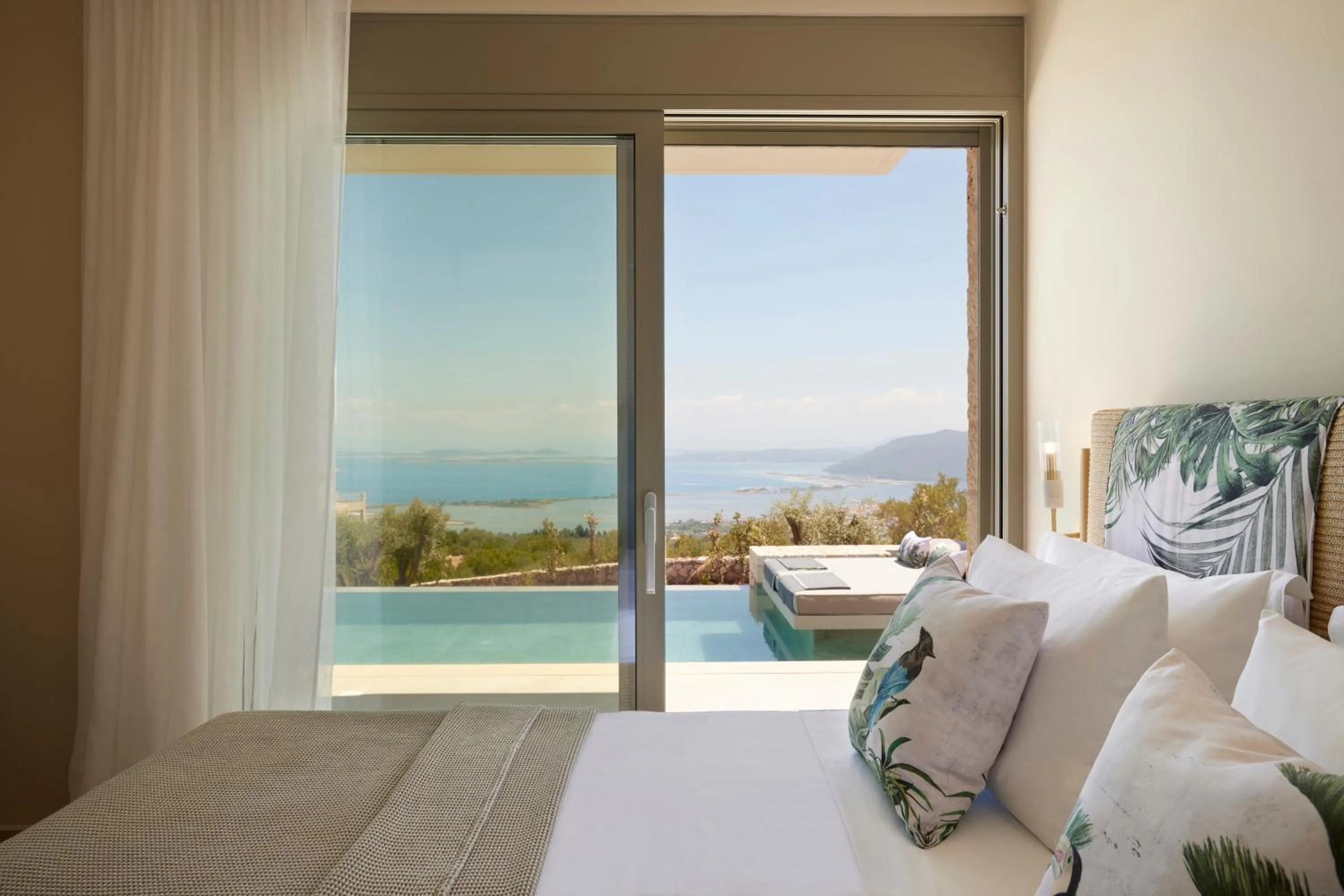 View (from property/room), Bed in Epiphany Villas Lefkada