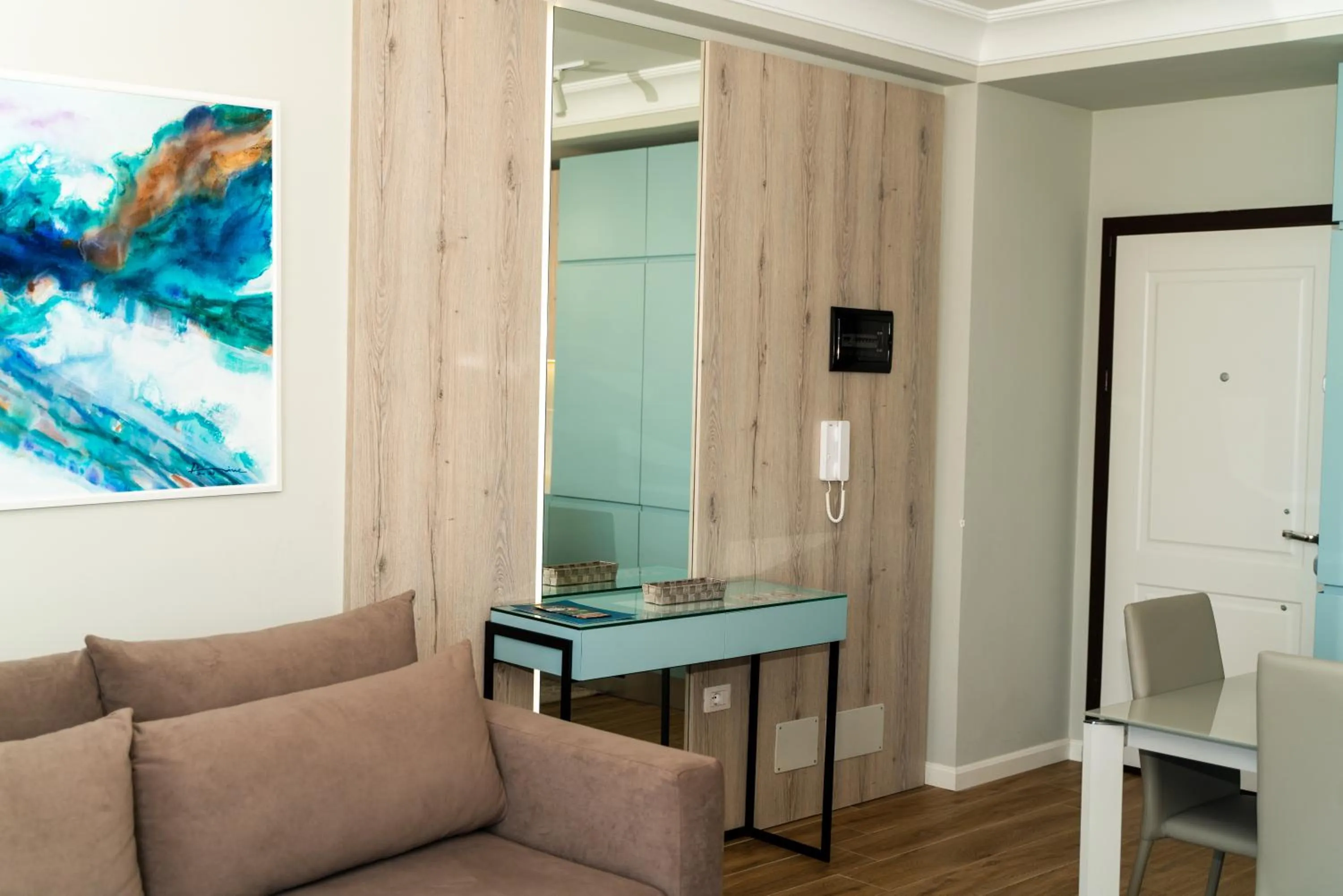 Seating area in Blissful Apartments