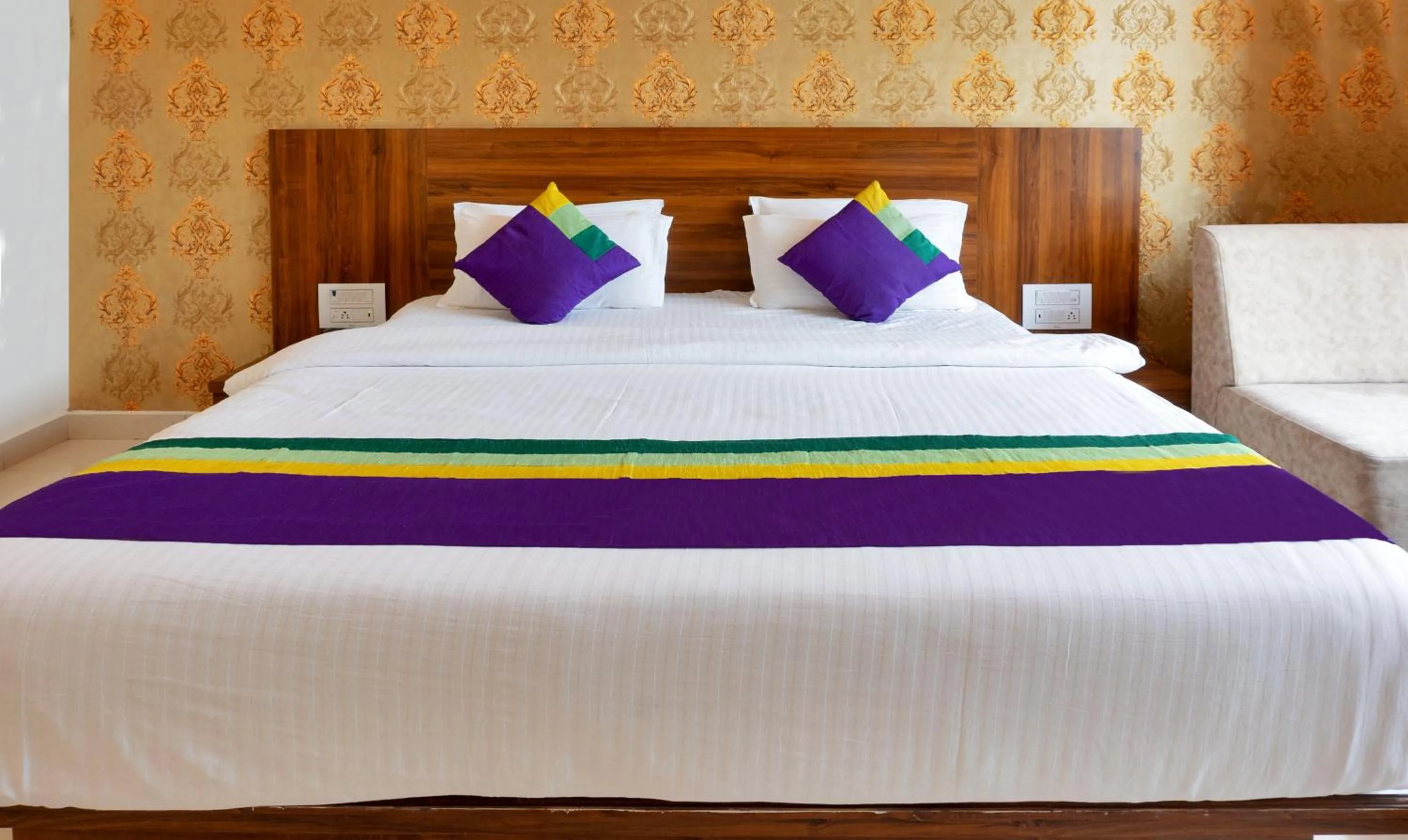 Bedroom, Bed in Treebo Premium Royal Amar With Mountain View and Swimming Pool