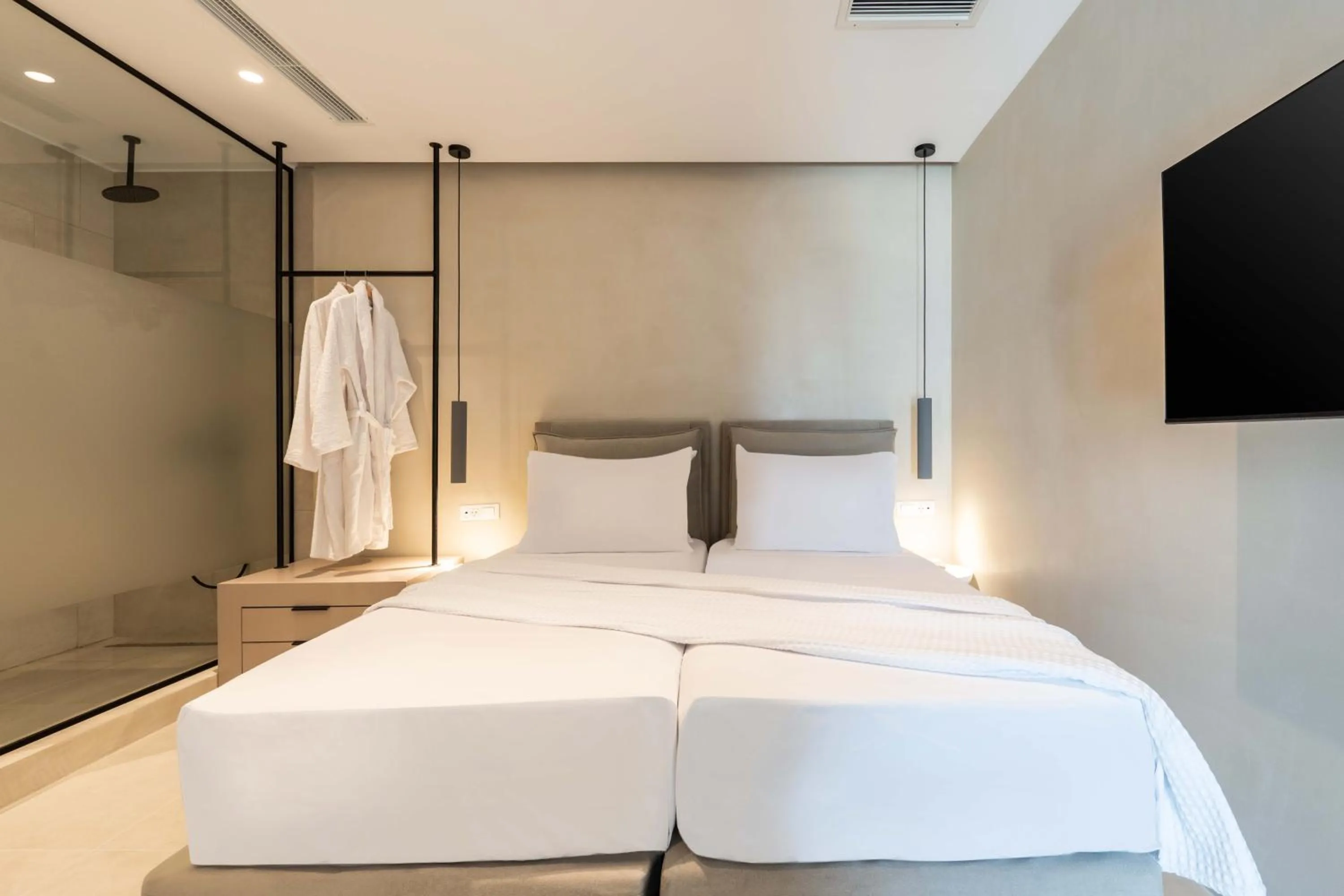 Bed in Aura Suites Paros