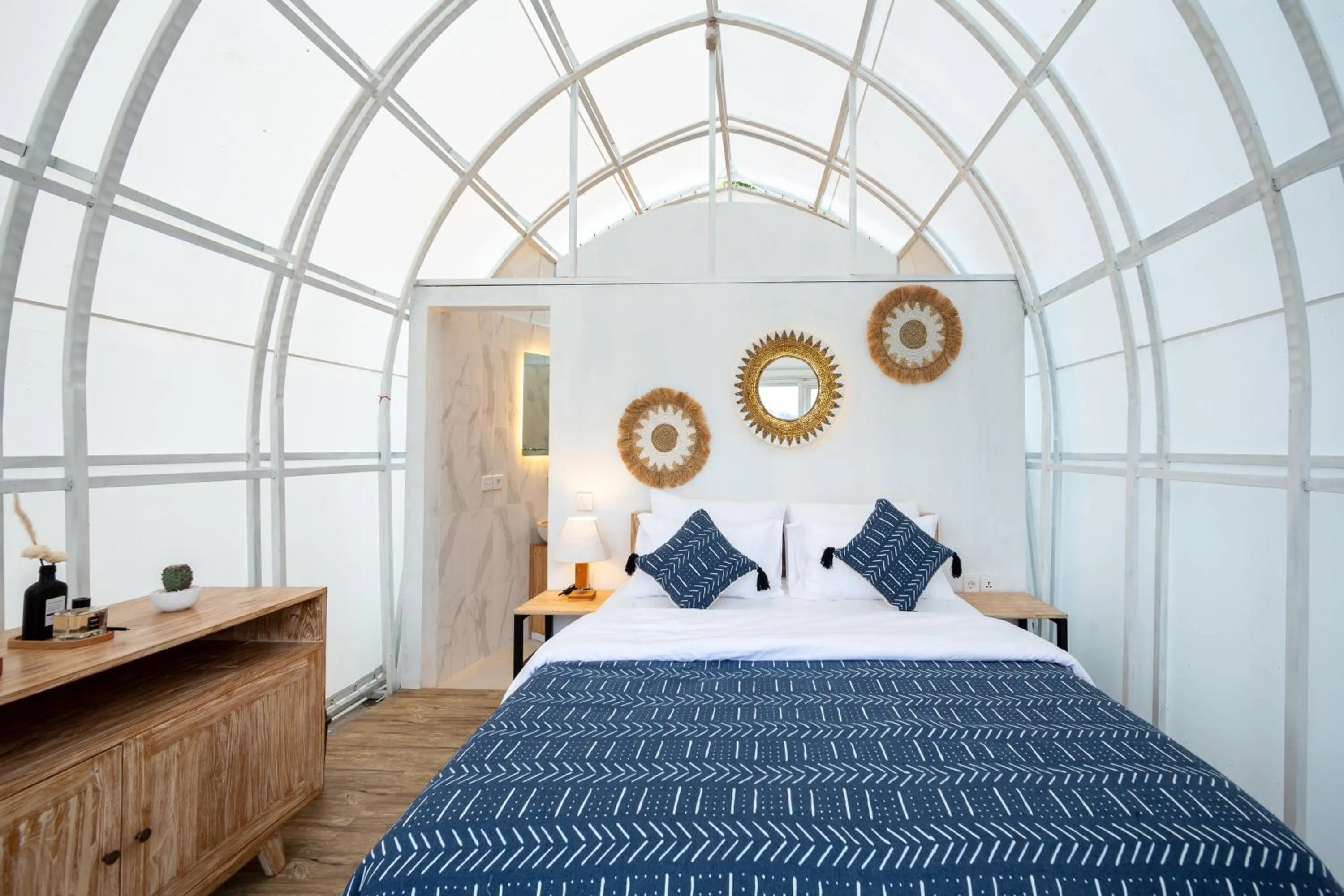 Bed in The Dewi Kintamani Luxury Glamping and Natural Hotspring