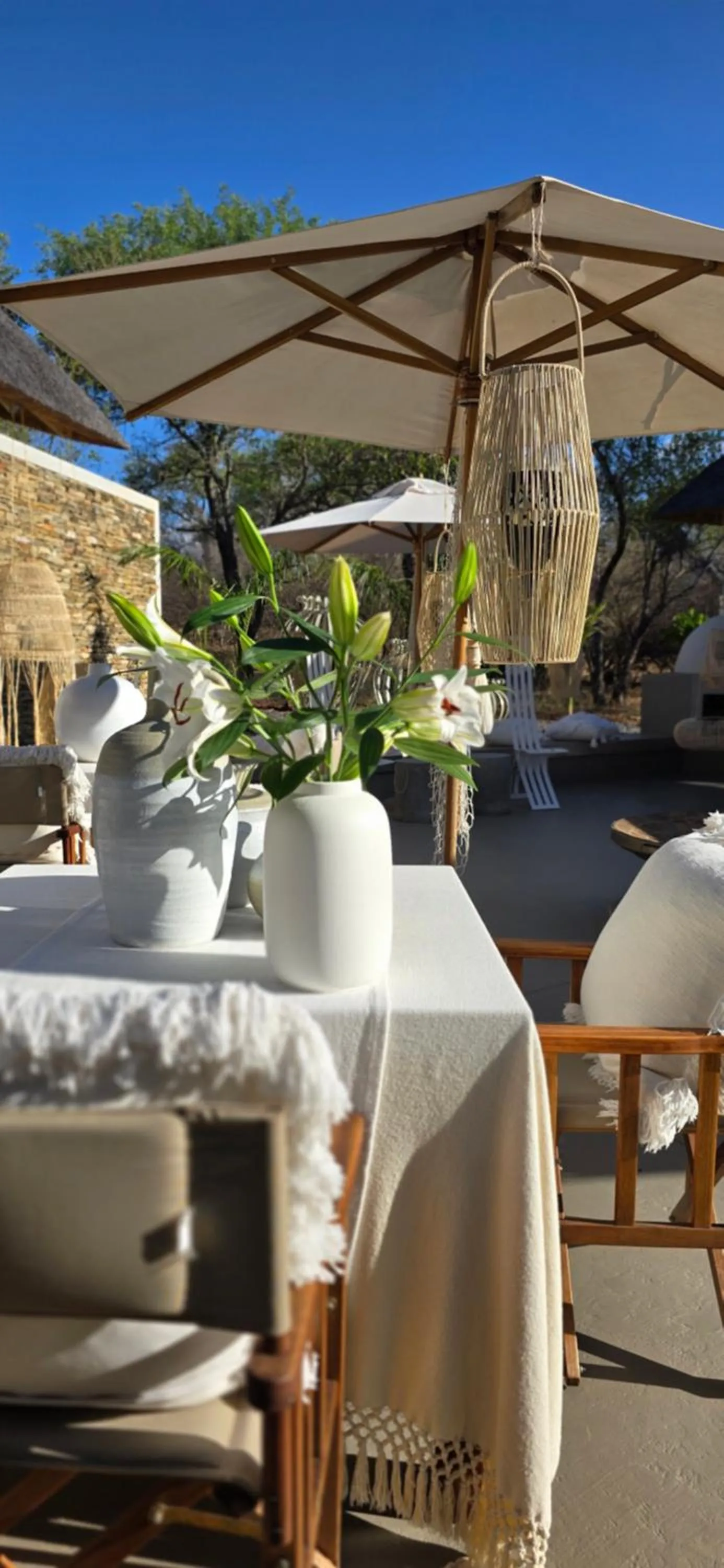 Seating area in African Flair Boutique Safari Lodge