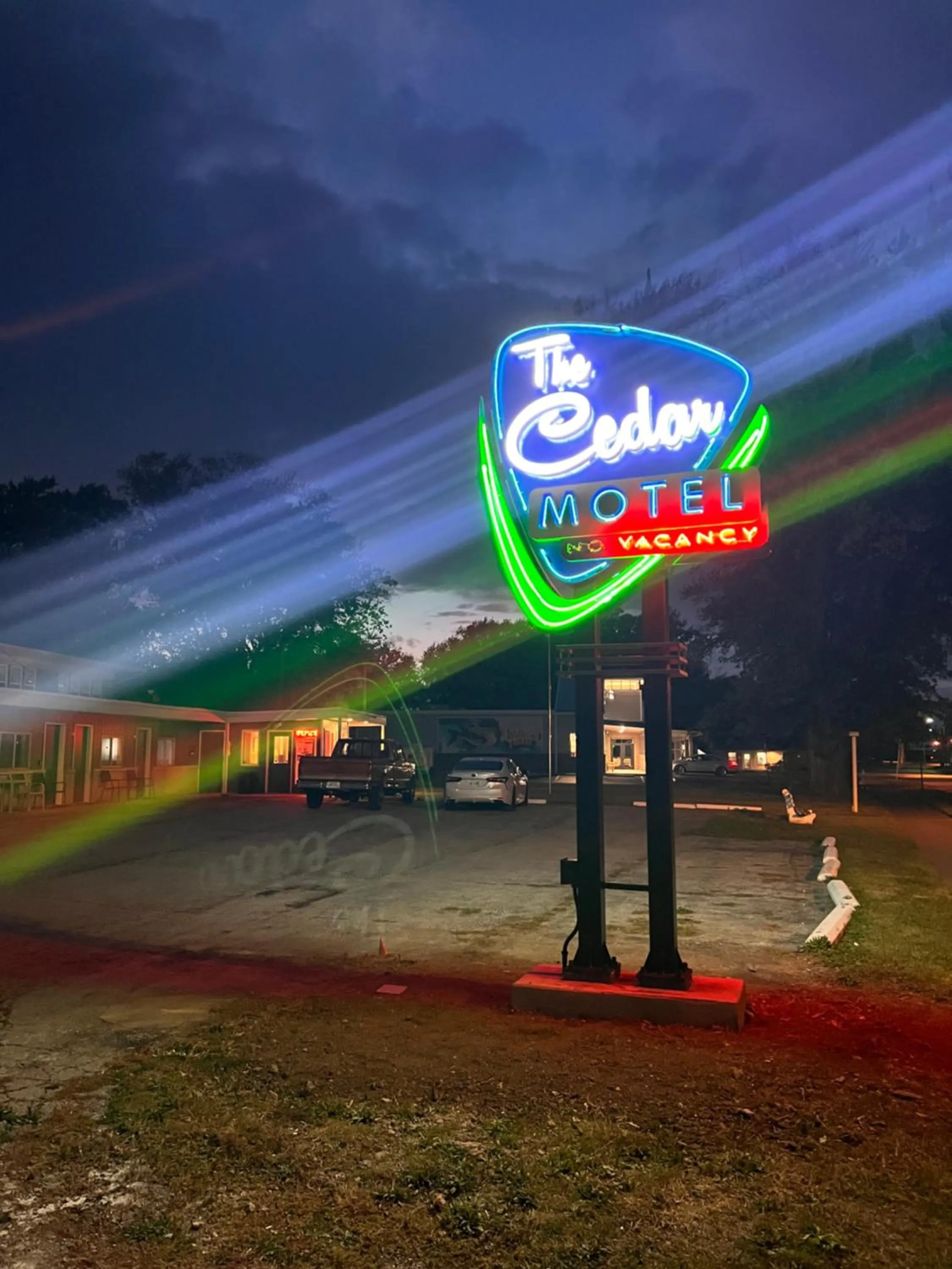 Property building in The Cedar Motel