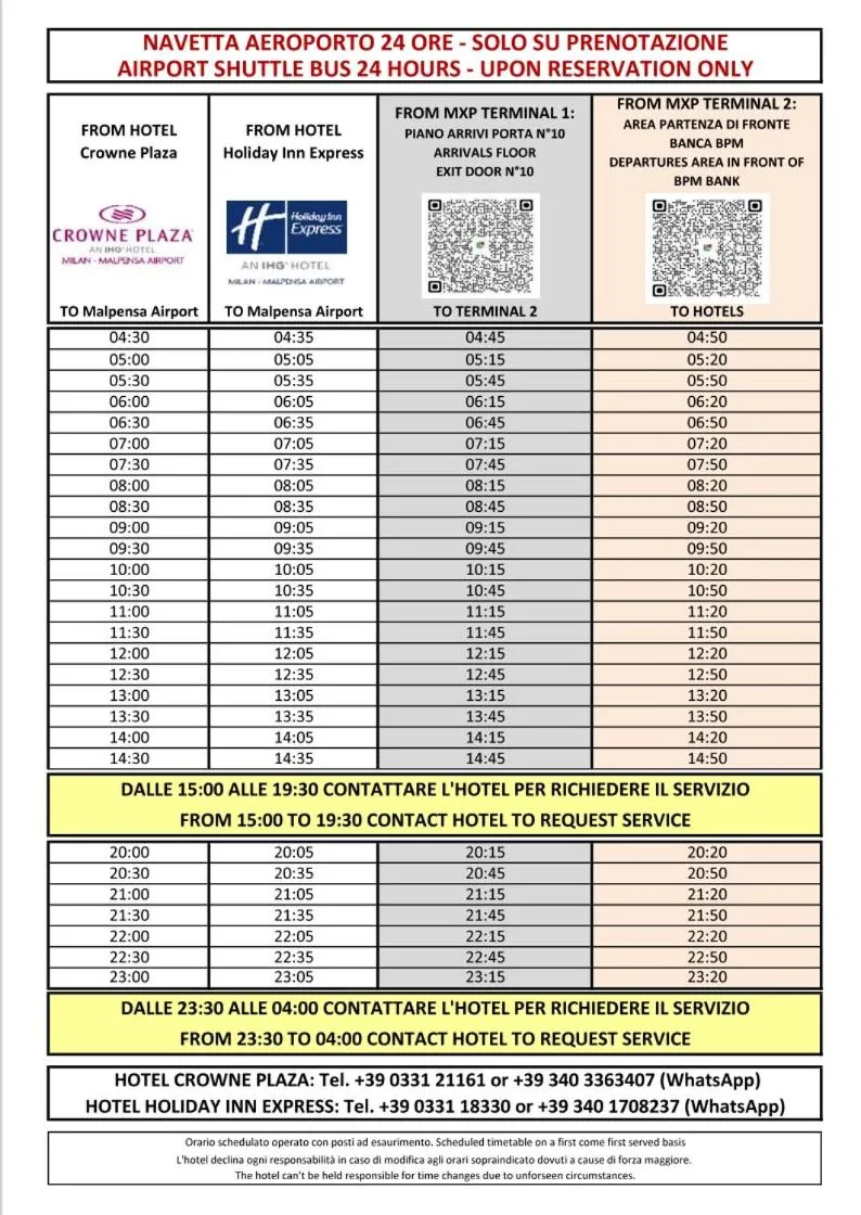 shuttle in Crowne Plaza Milan - Malpensa Airport by IHG