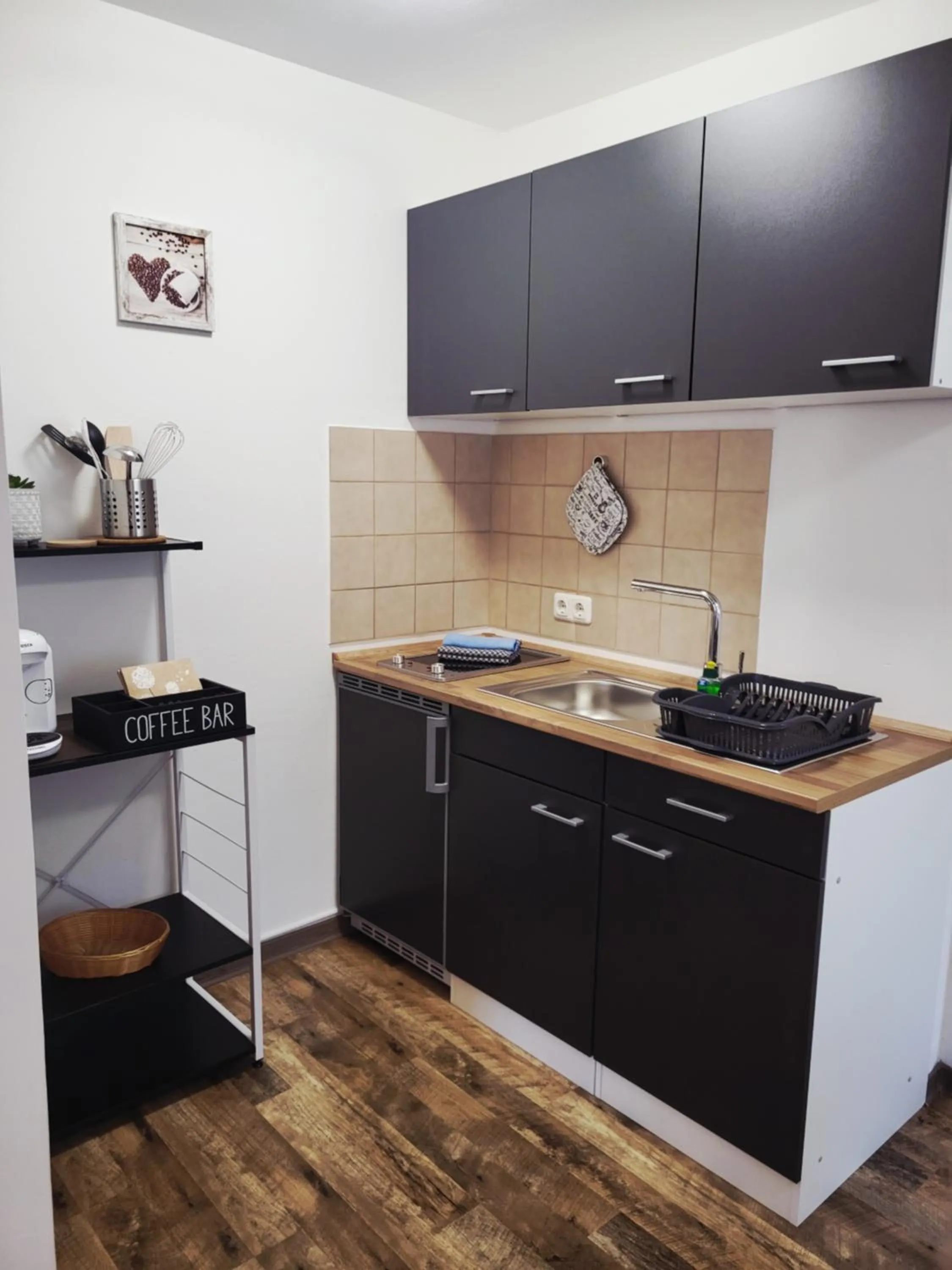 Coffee/tea facilities in CJS Apartments - Chill or Drive am Nürburgring, new Box Spring Beds, new furniture, WLan, Spacious Rooms, Quiet Location