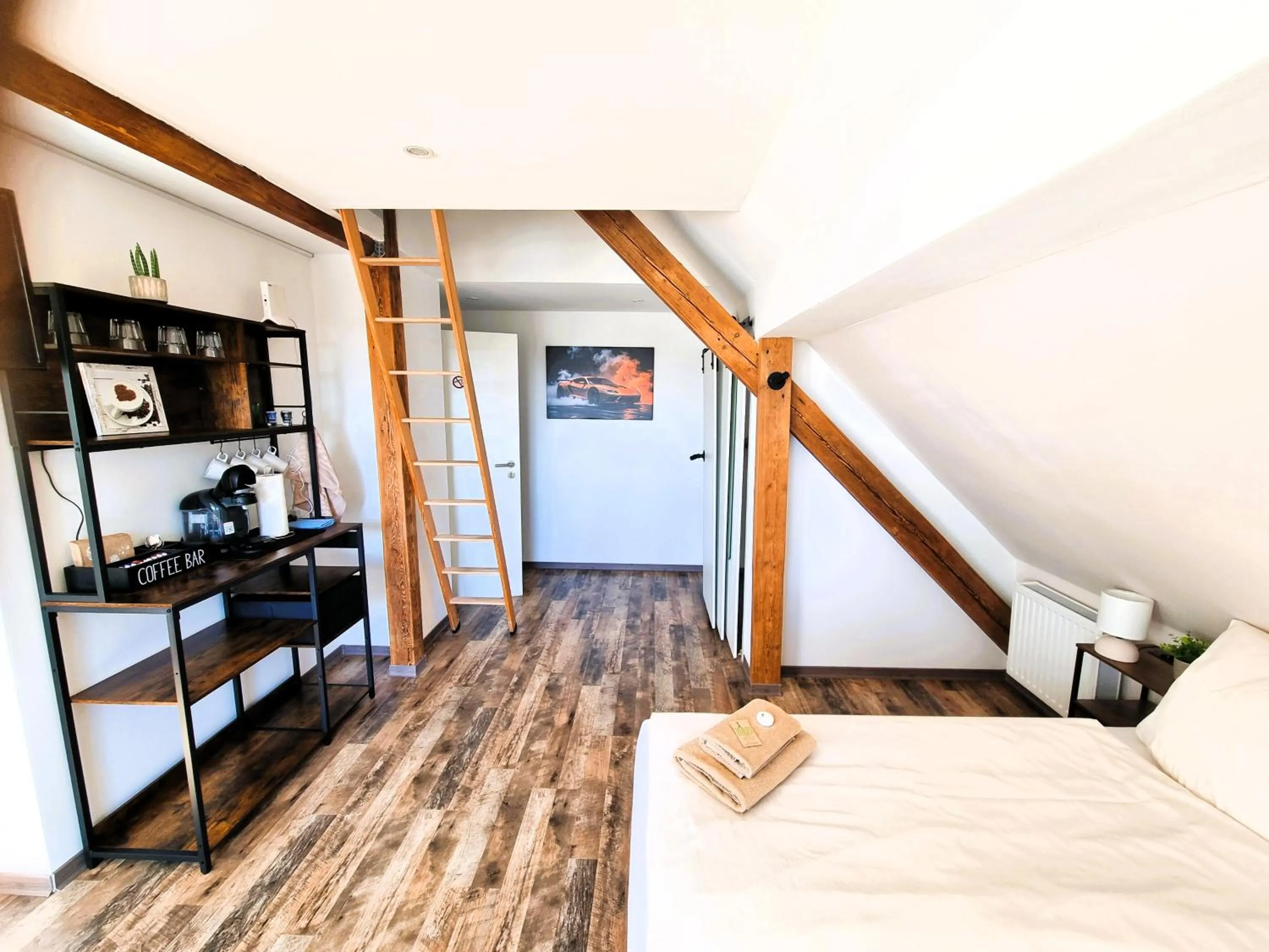 Bed in CJS Apartments - Chill or Drive am Nürburgring, new Box Spring Beds, new furniture, WLan, Spacious Rooms, Quiet Location