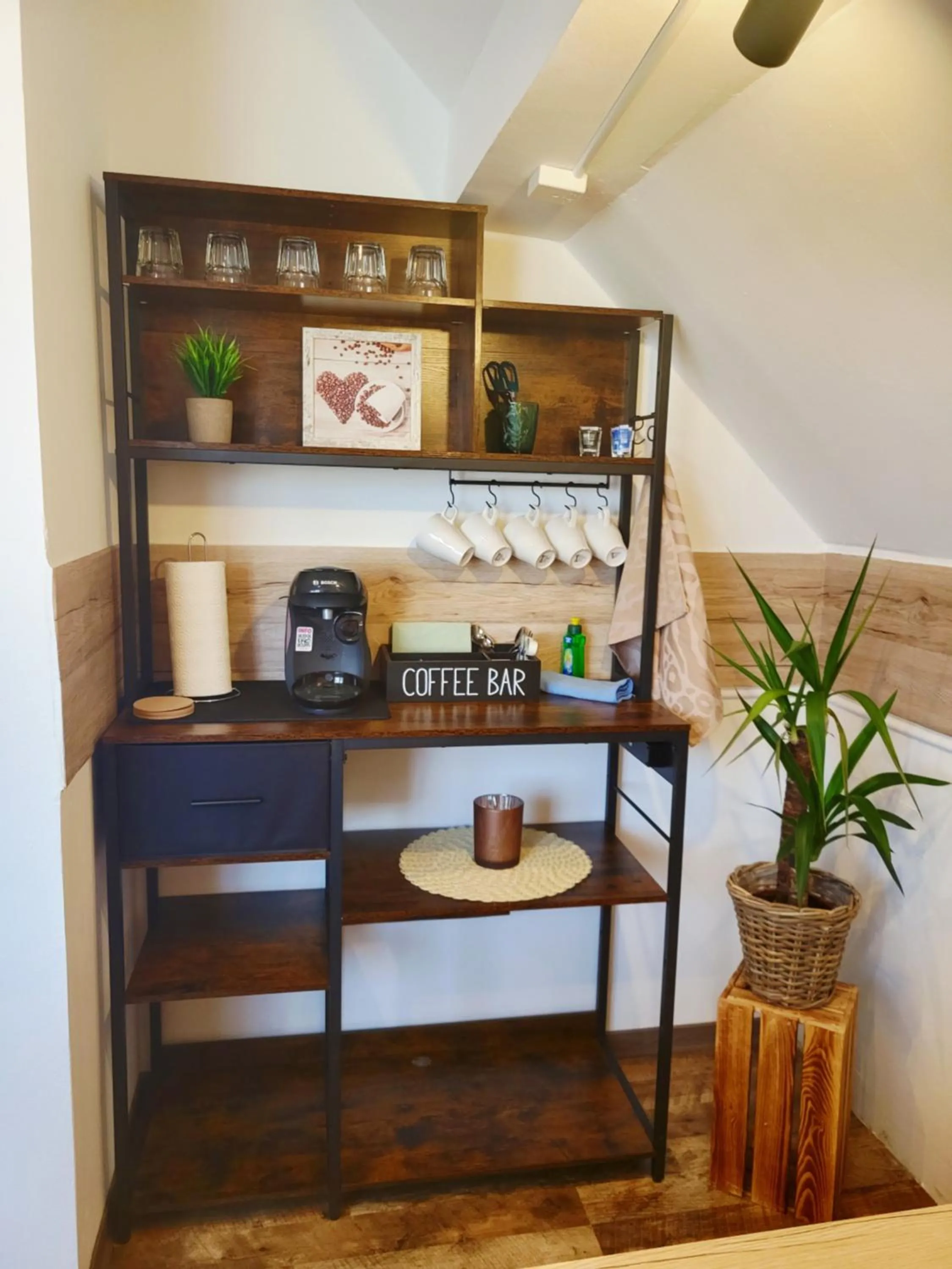 Coffee/tea facilities in CJS Apartments - Chill or Drive am Nürburgring, new Box Spring Beds, new furniture, WLan, Spacious Rooms, Quiet Location