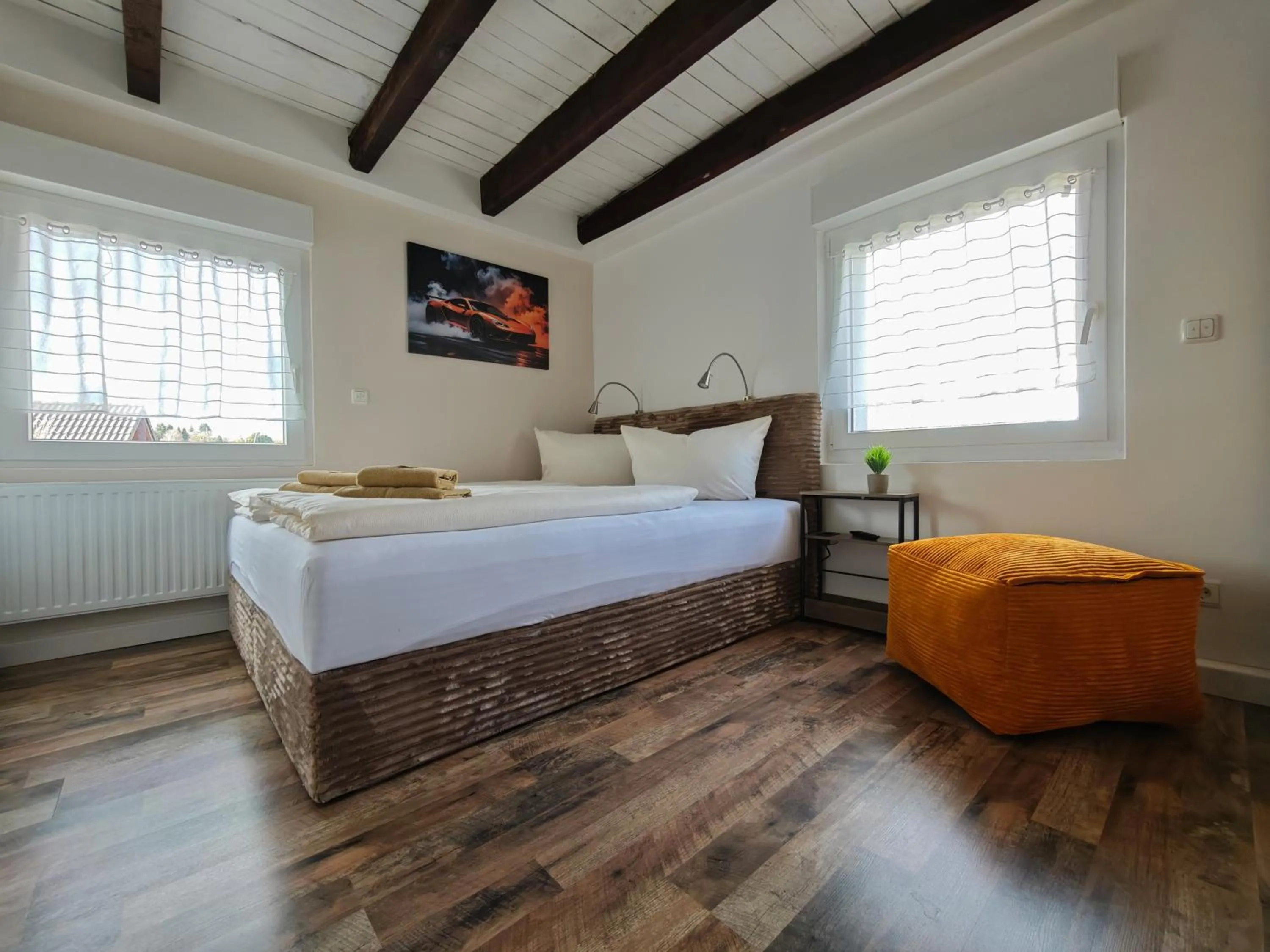 Bed in CJS Apartments - Chill or Drive am Nürburgring, new Box Spring Beds, new furniture, WLan, Spacious Rooms, Quiet Location