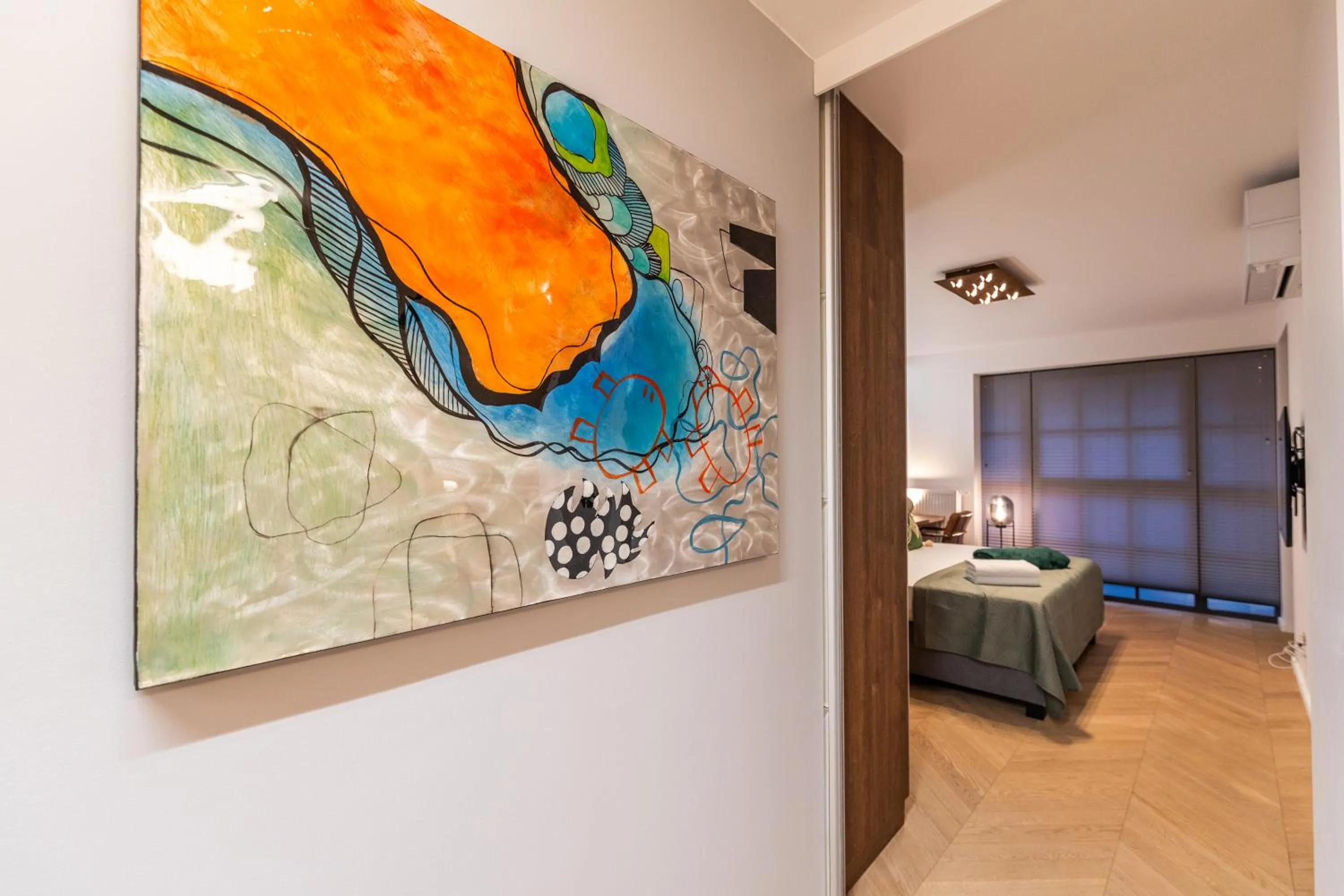 Bedroom, Bed in City Lights Kazimierz