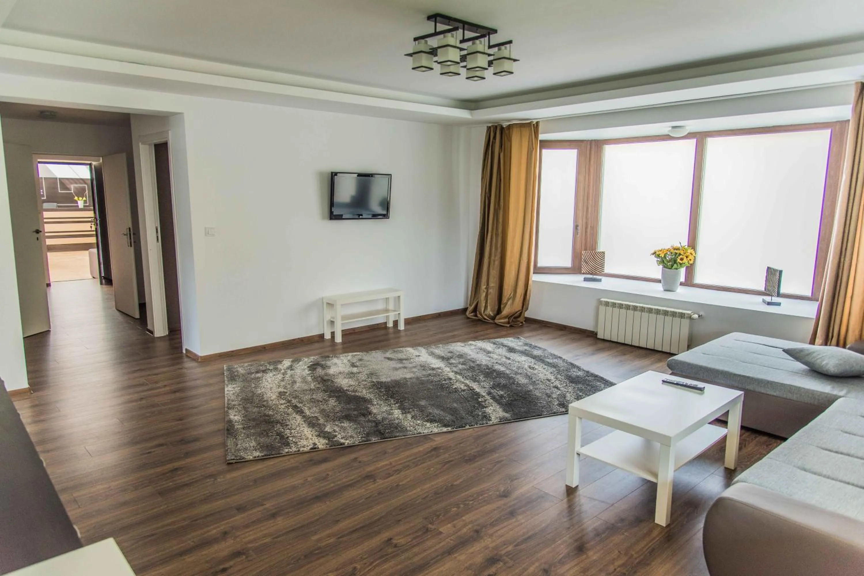 Living room, Bed in 6 Apartments