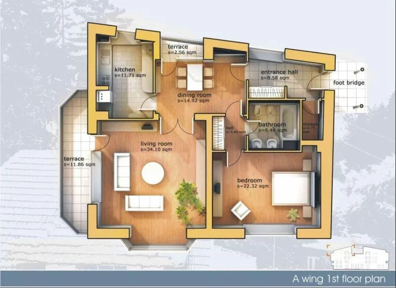 Floor plan in 6 Apartments