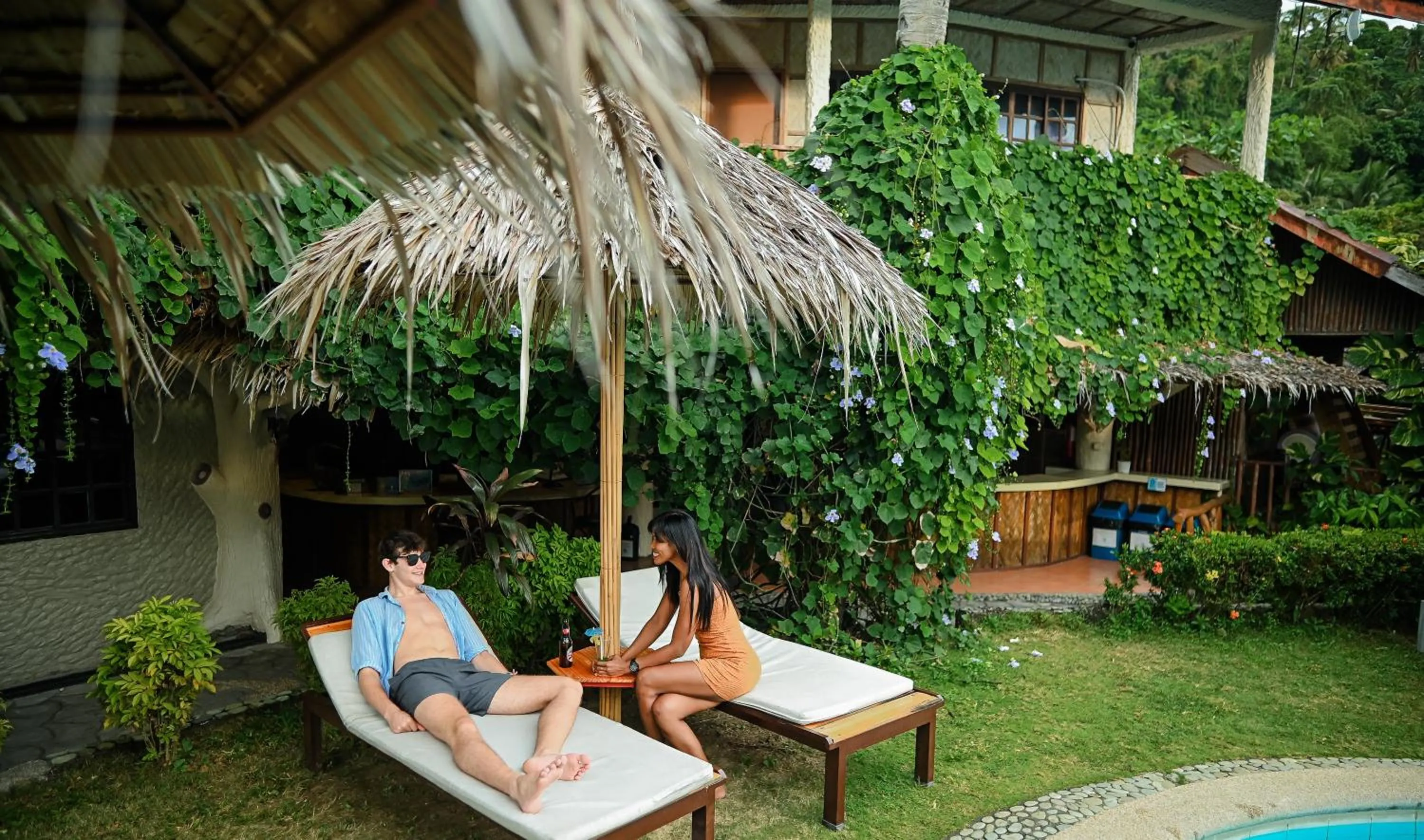 sunbed in Garden of Eden Dive Resort