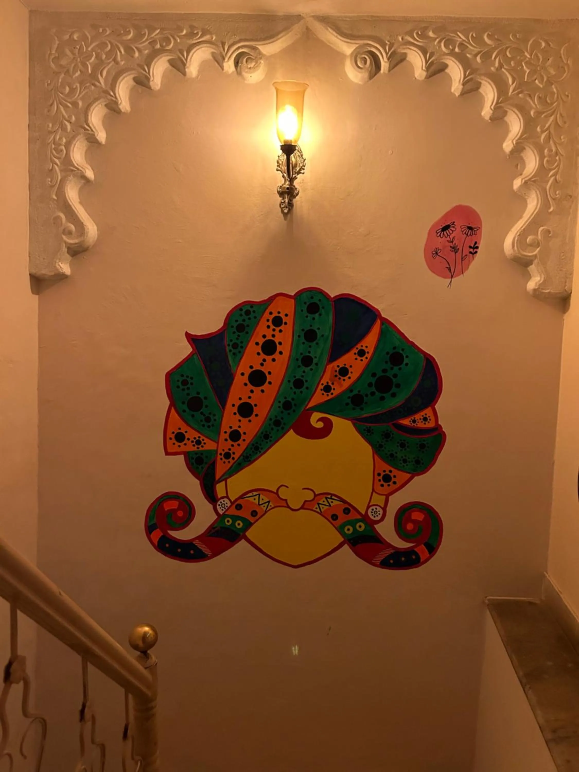 Decorative detail in HOTEL HANUMAN GHAT On LAKE PICHOLA