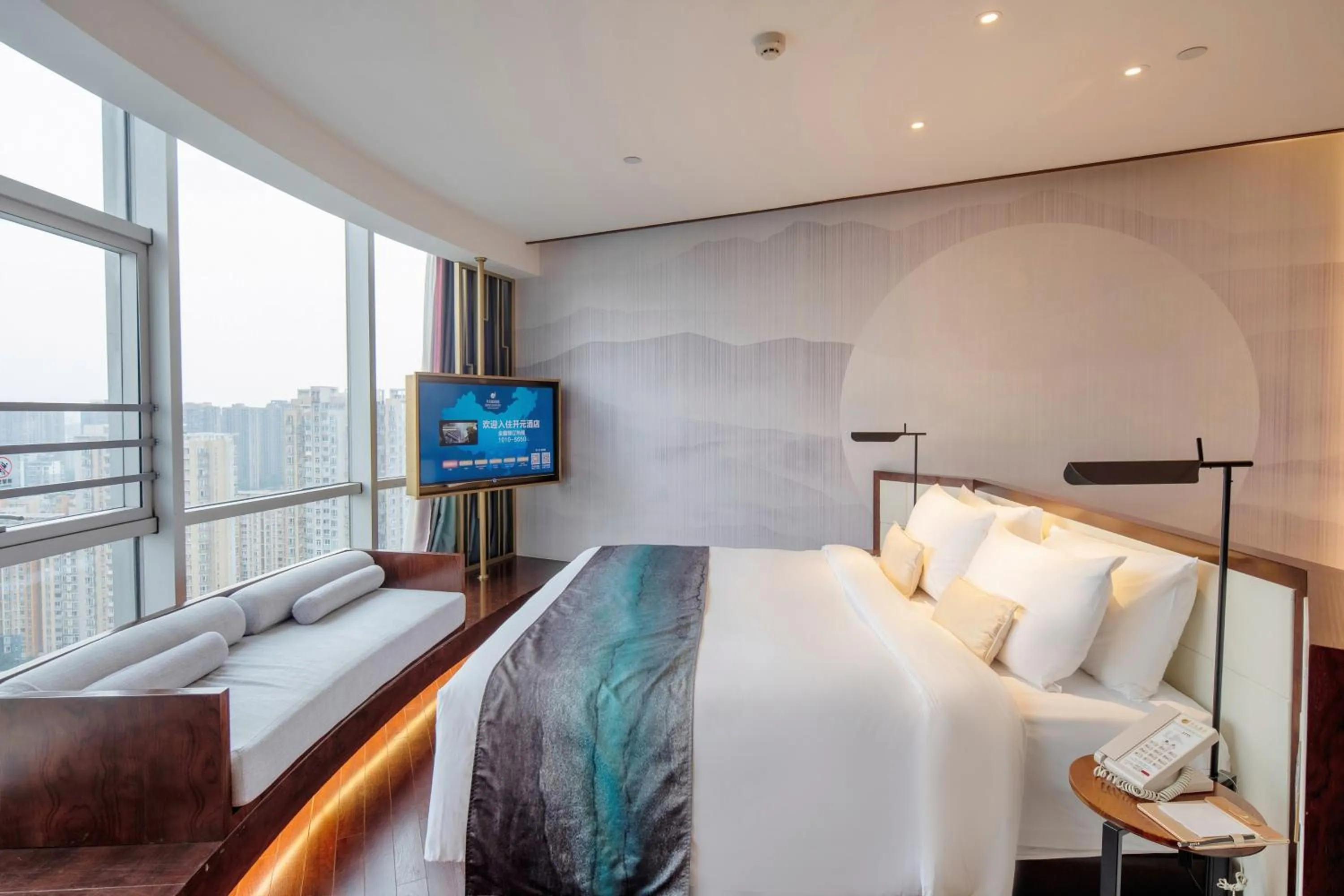 Bed in New Century Hotel Qianchao Hangzhou