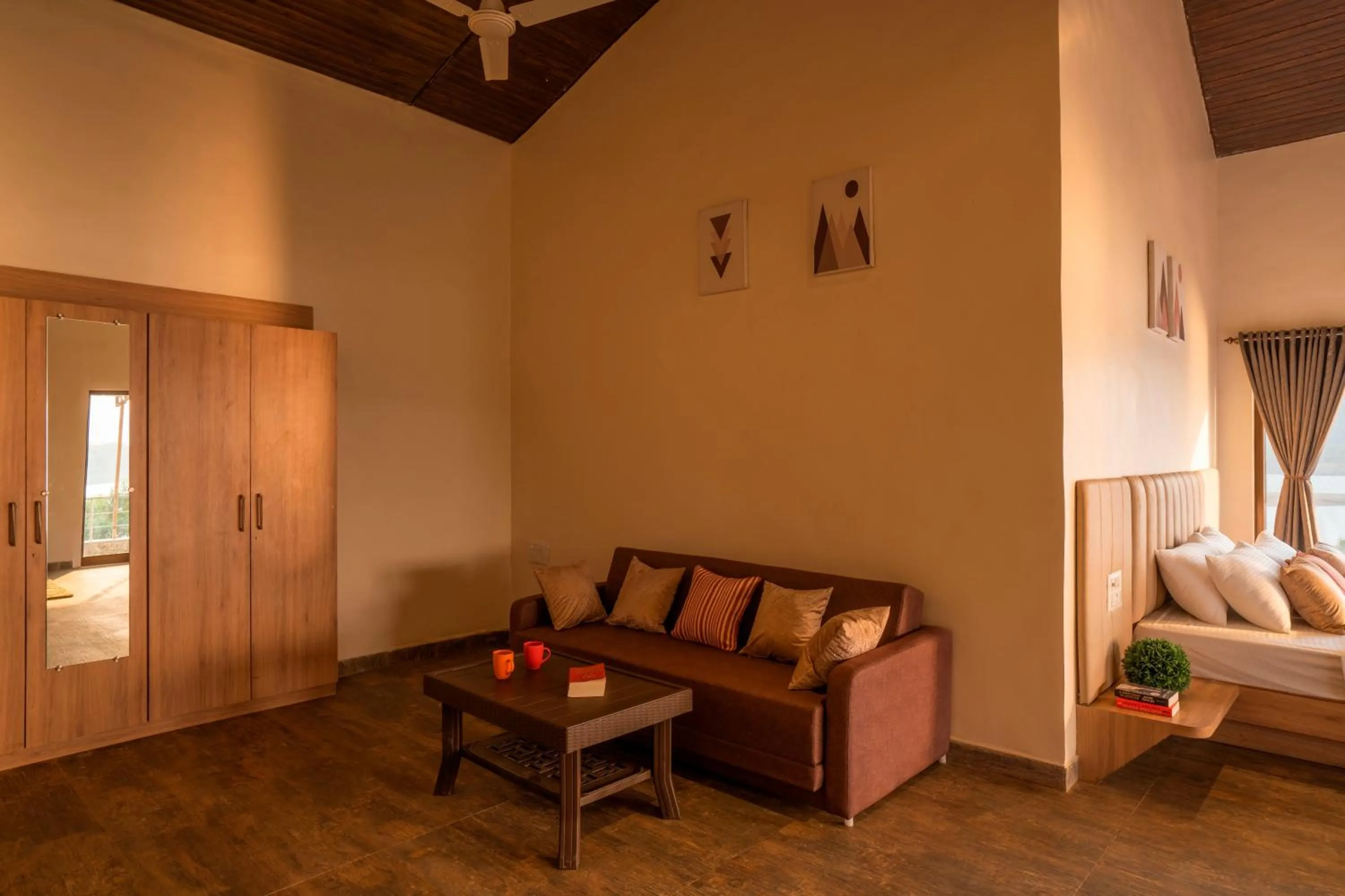 Living room, Bed in Zostel Plus Lonavala