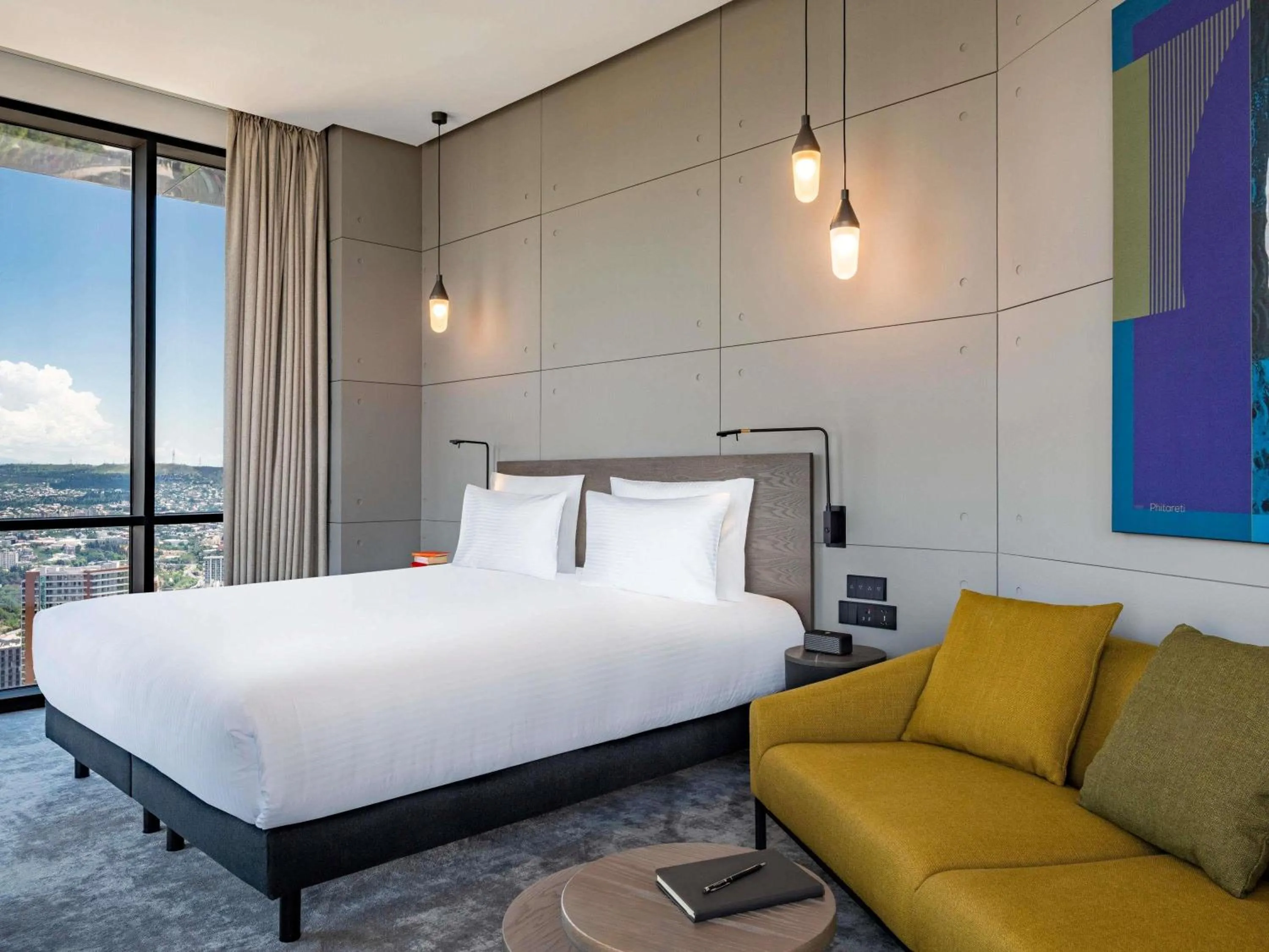 Property building, Bed in Pullman Tbilisi Axis Towers