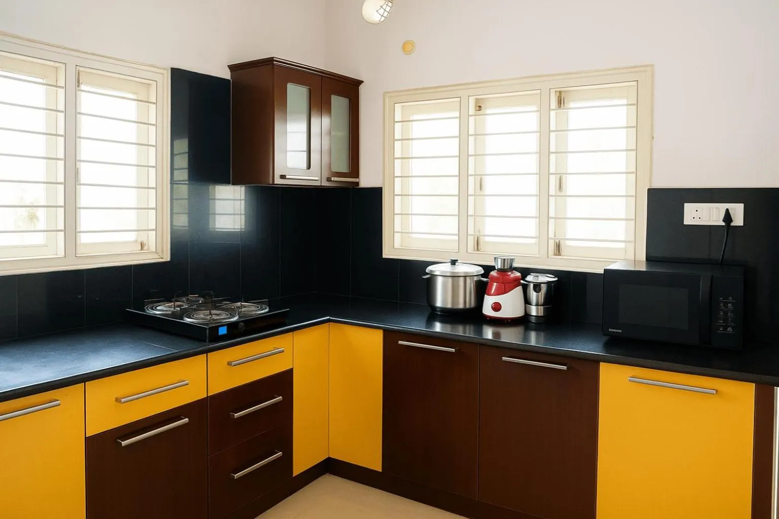 kitchen in White Fern Stays Serviced Apartments - Gachibowli