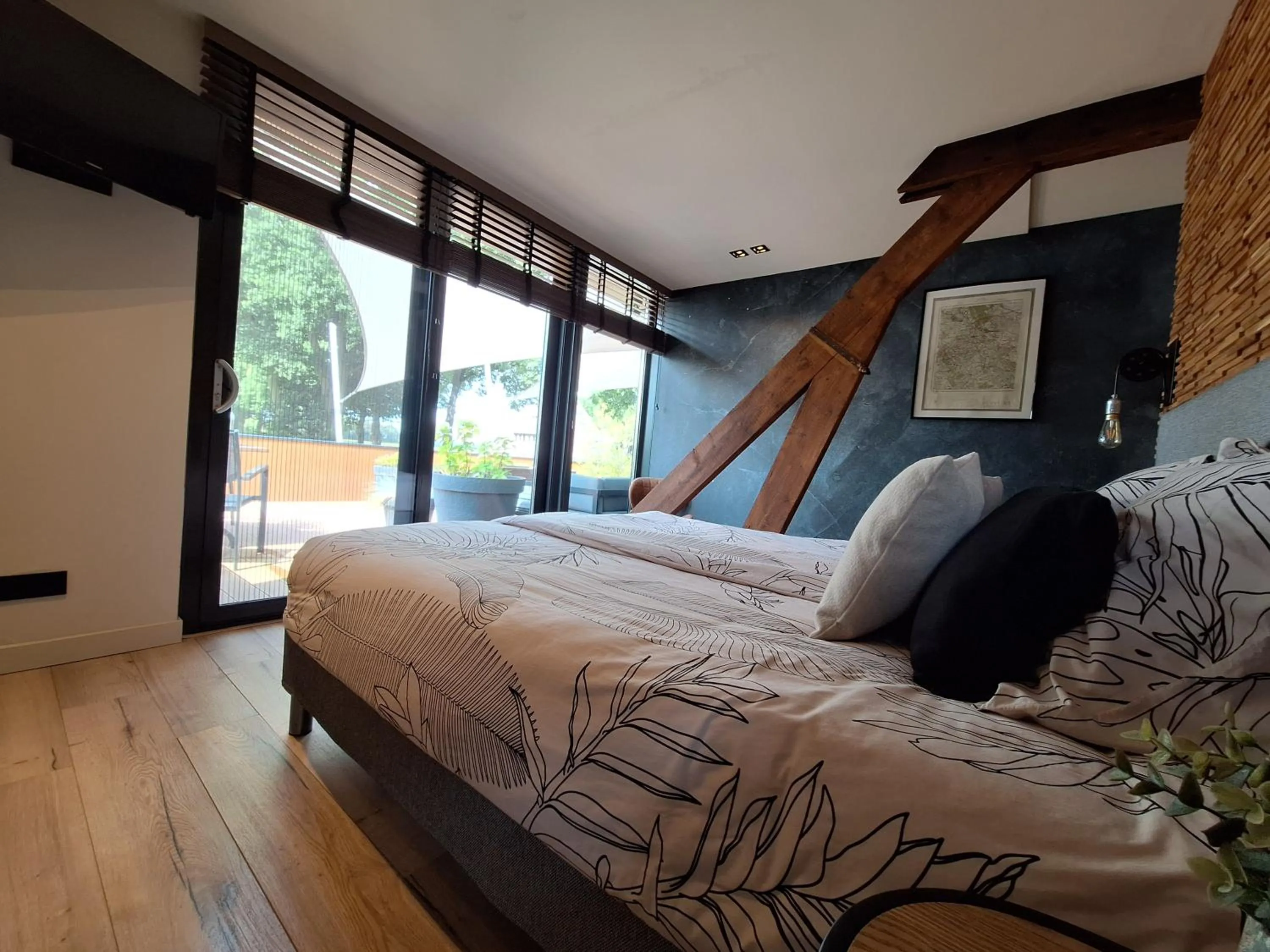 Bed in B&B Vierlingsbeek, Appartement en tuin-chalets