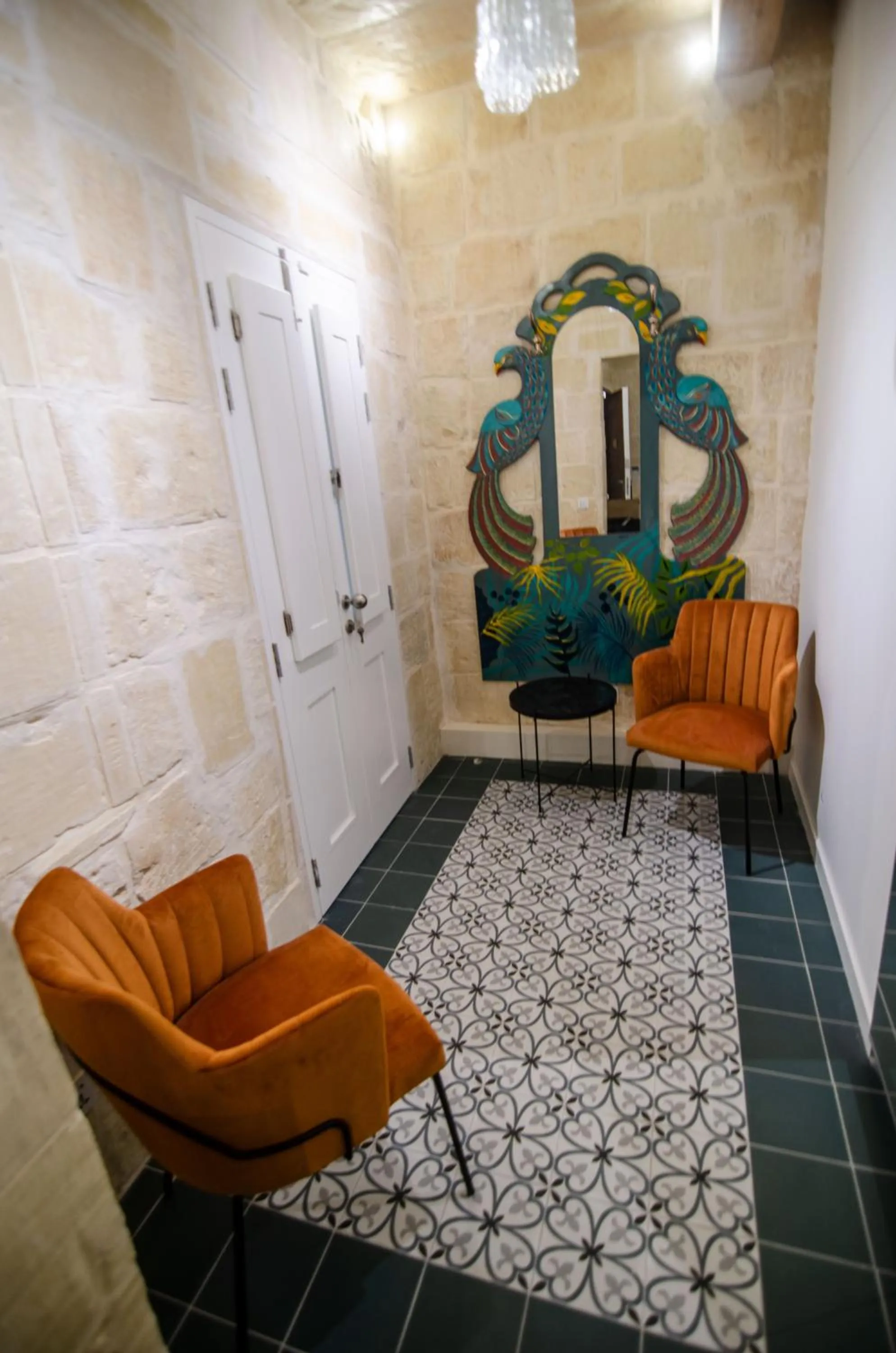 Seating area in Senglea Suites