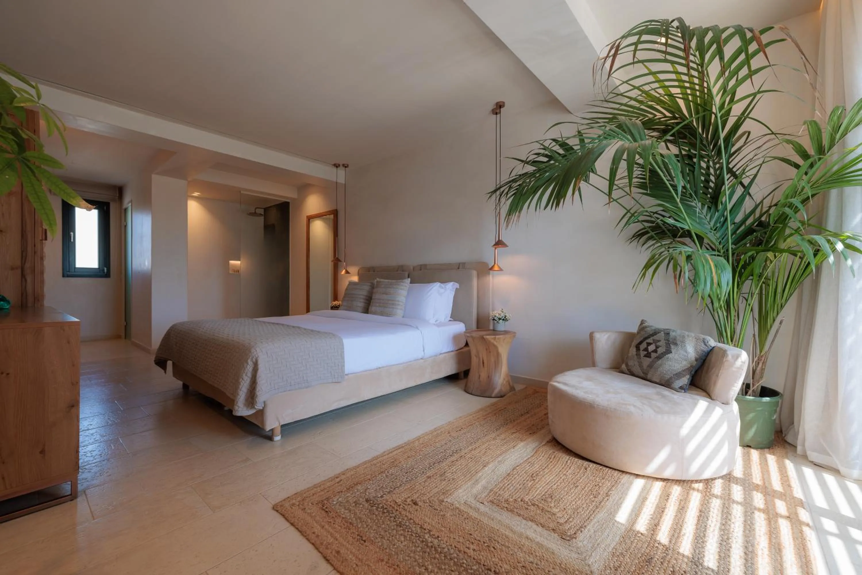 Bedroom, Bed in Asty Mykonos Hotel & Spa - World of One Hotel Group
